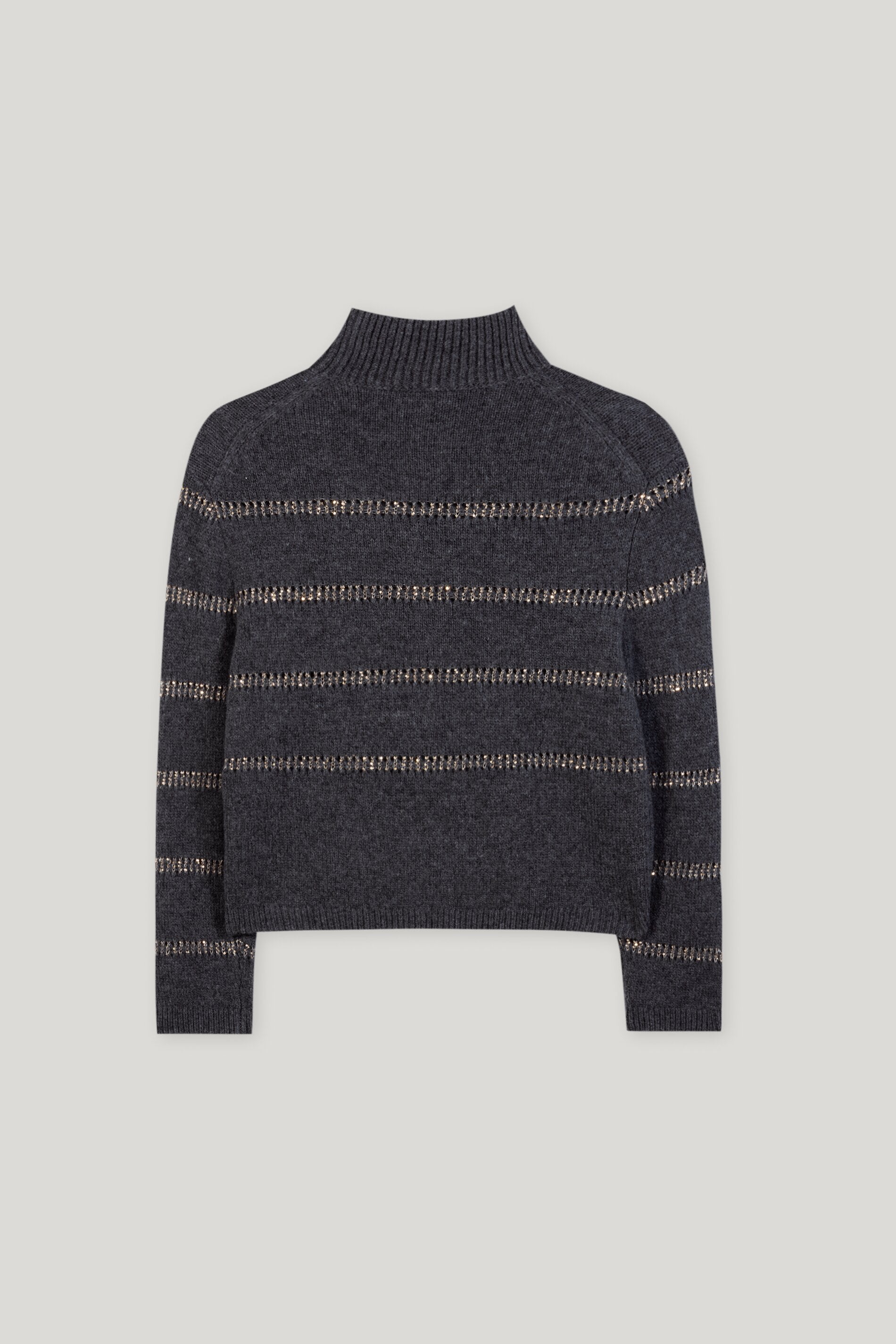 Streifen-Pulli aus Alpaka-Mix - urban grey - Standard | Artikel Rück