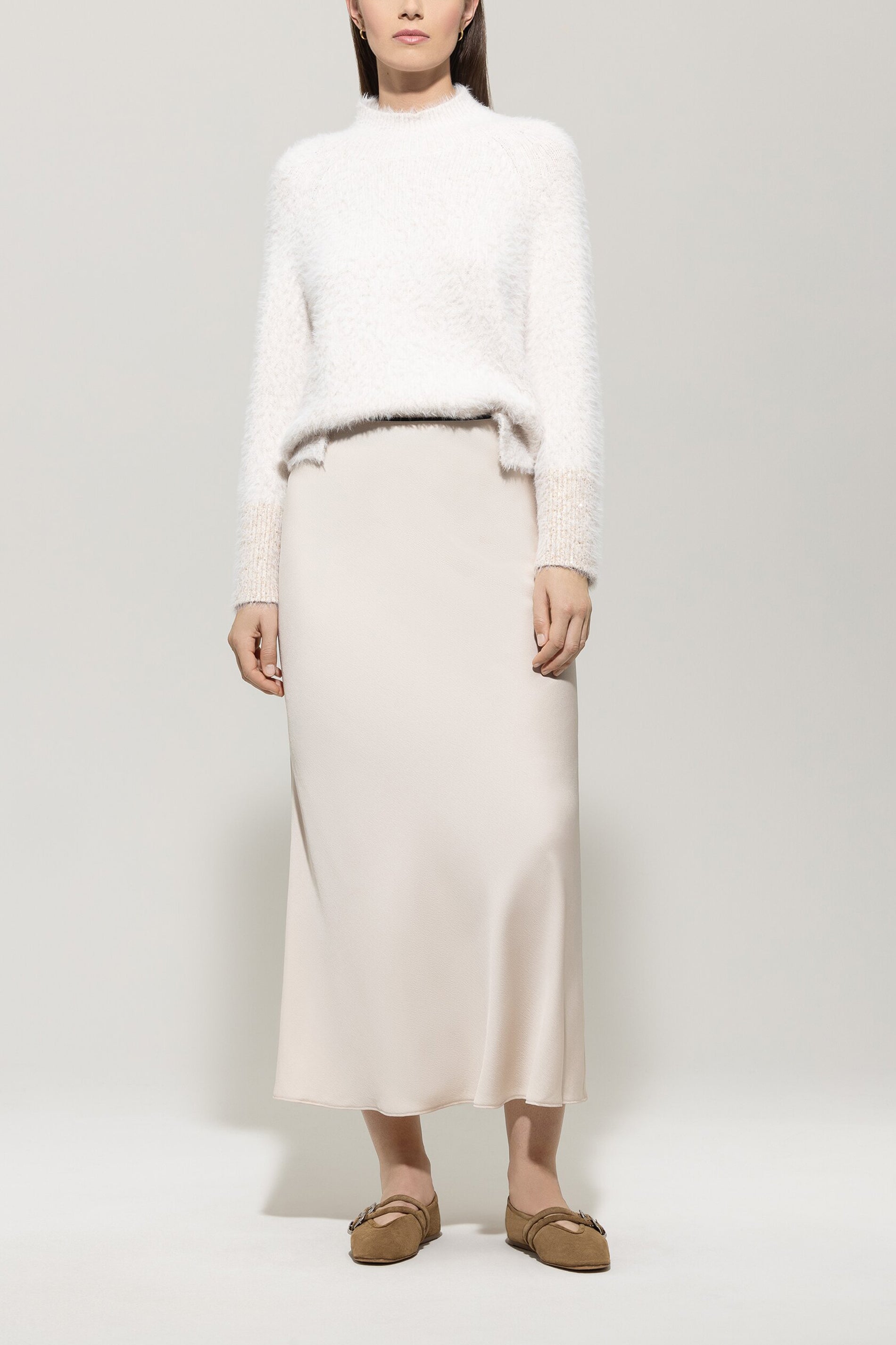 Pullover in Fell-Optik - silky cream - Standard | Model Front