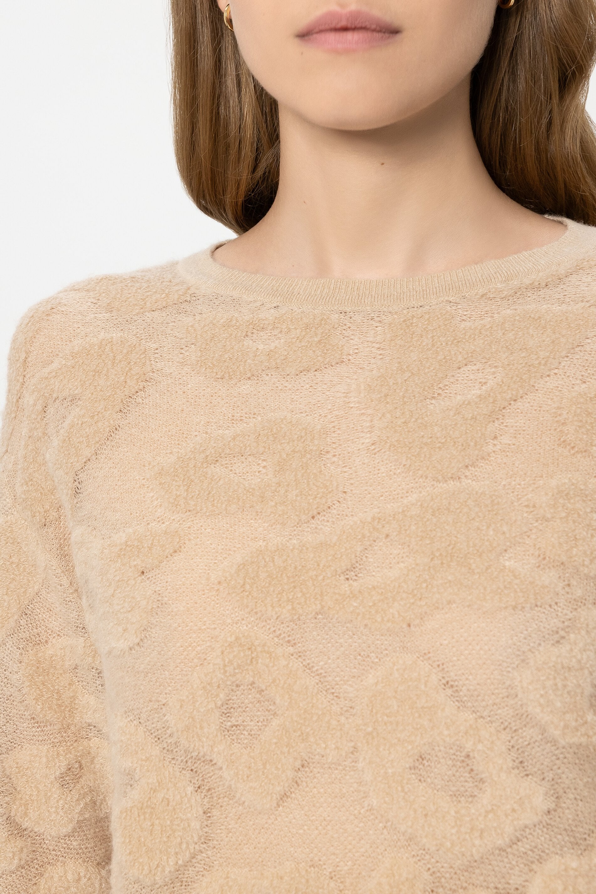 Pullover mit Leo-Pattern - soft camel - Standard | Model Detail