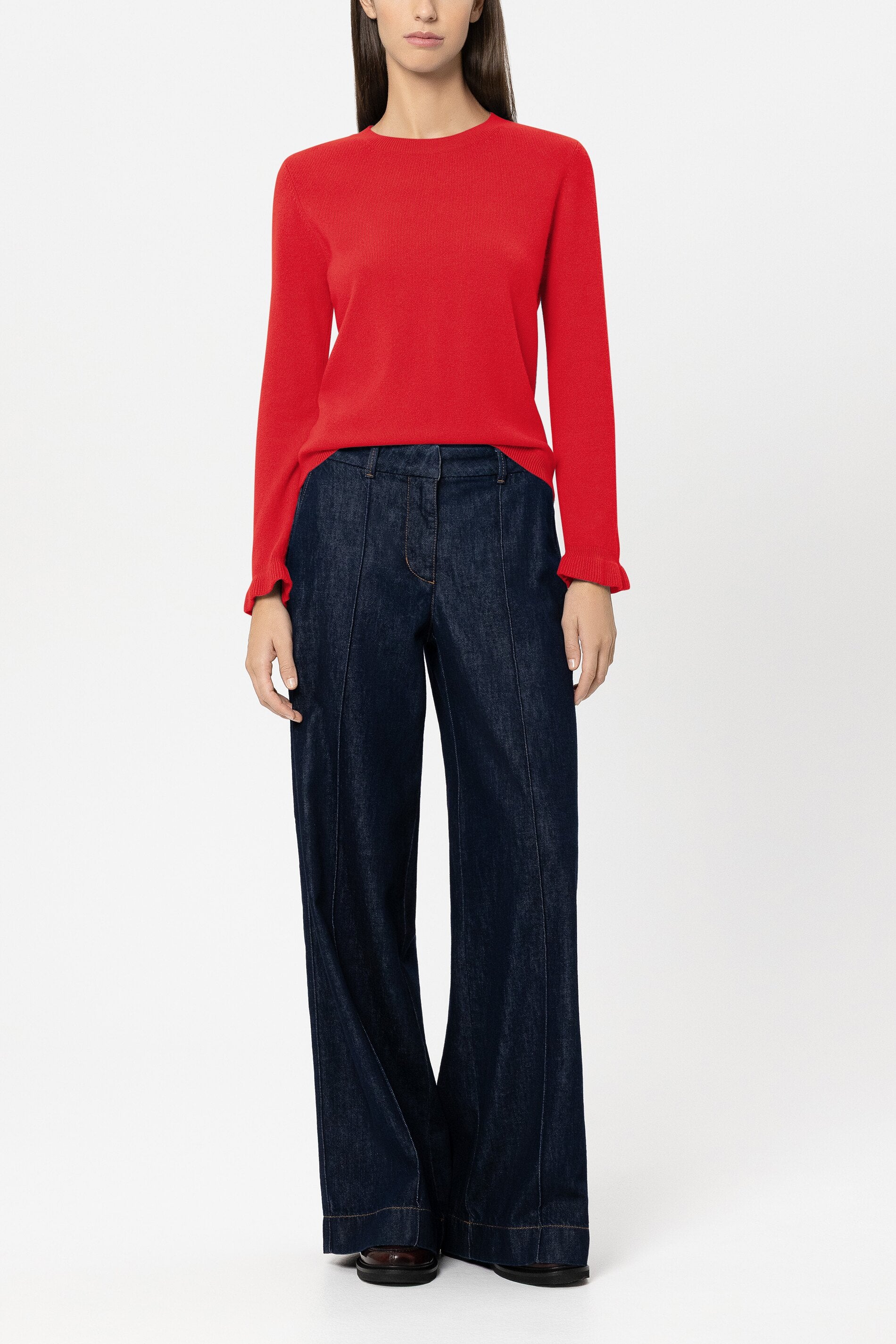 Pullover aus Kaschmir-Mix - cherry red - Standard | Model Front