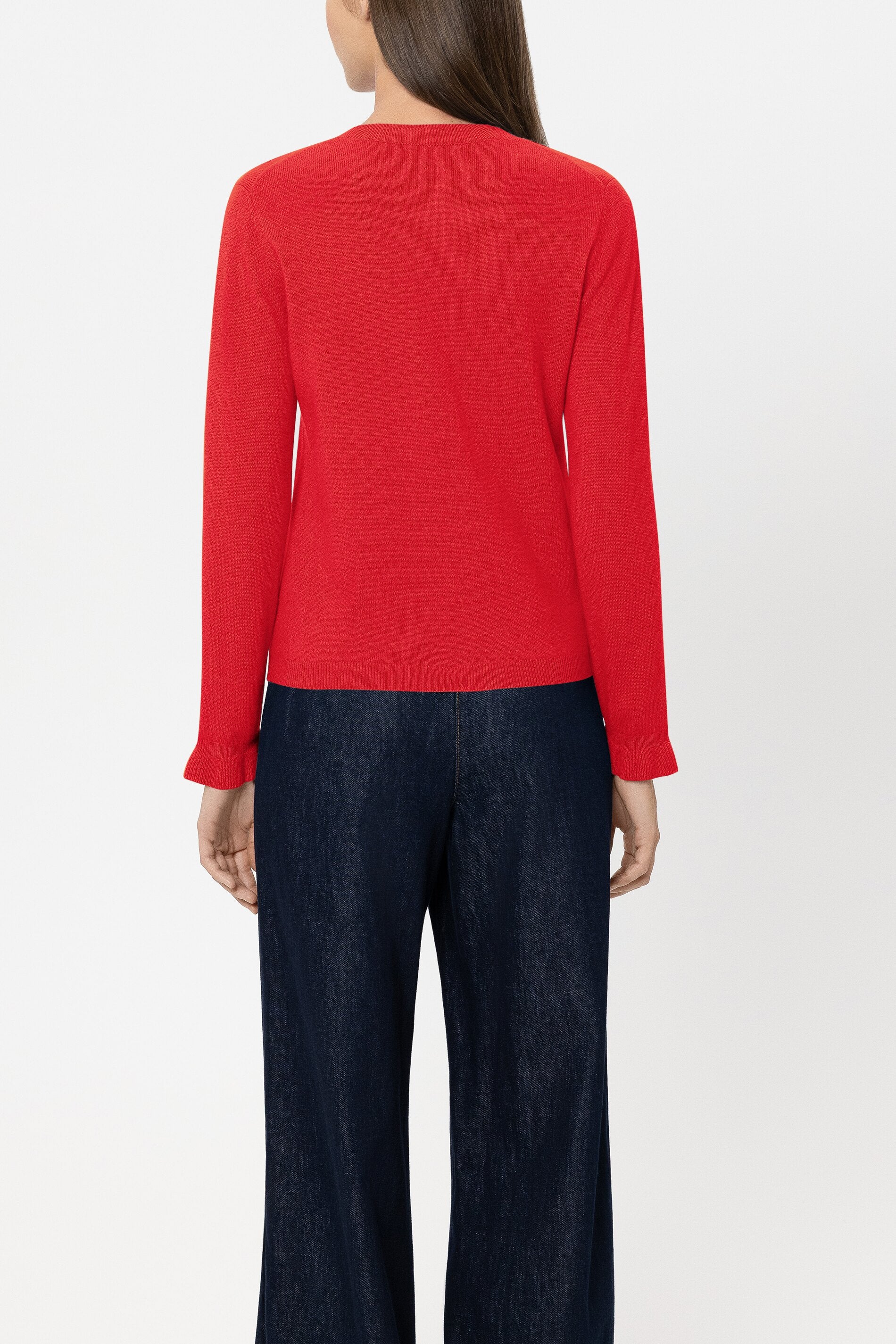 Pullover aus Kaschmir-Mix - cherry red - Standard | Model Rück