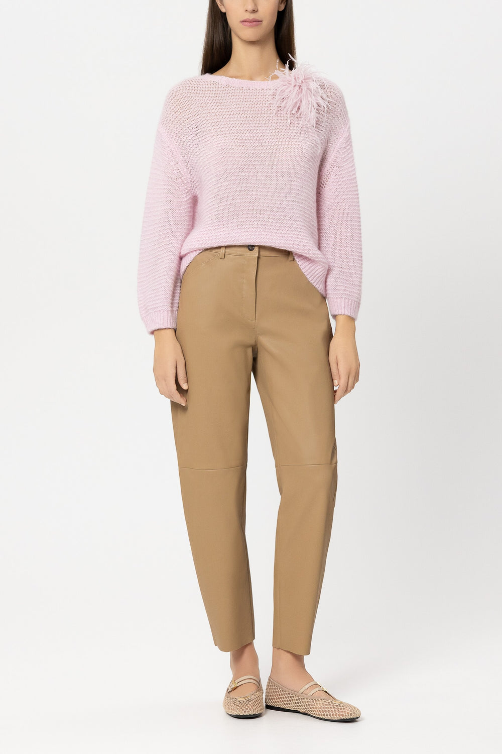 Sweater in left structure - creamy blush - Standard
