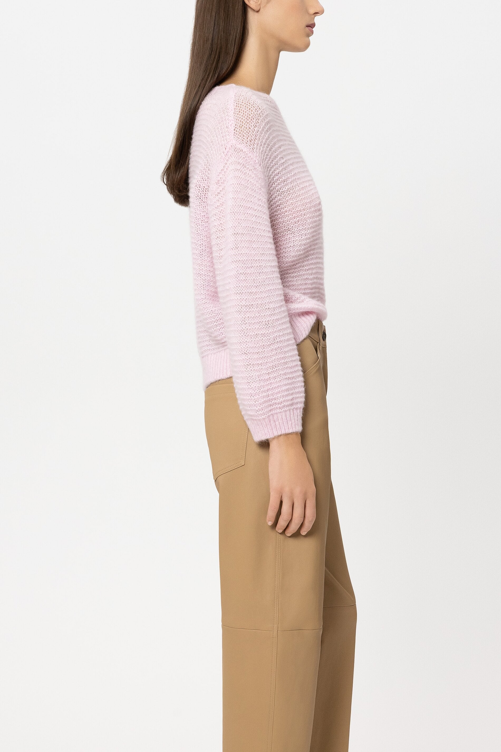 Pullover in Links-Struktur - creamy blush - Standard | Model Seite
