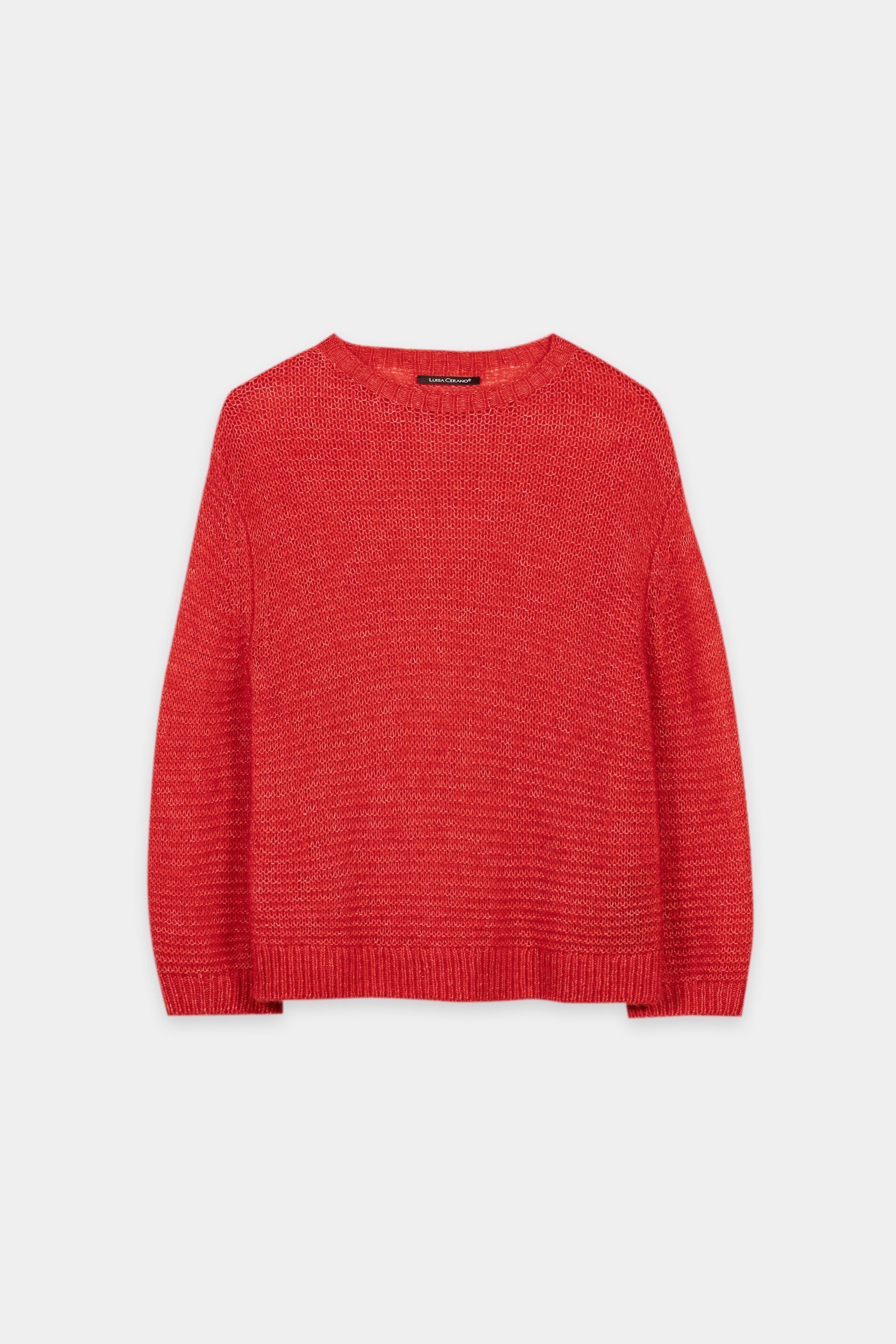 Pullover in Links-Struktur - cherry red - Standard | Artikel Front