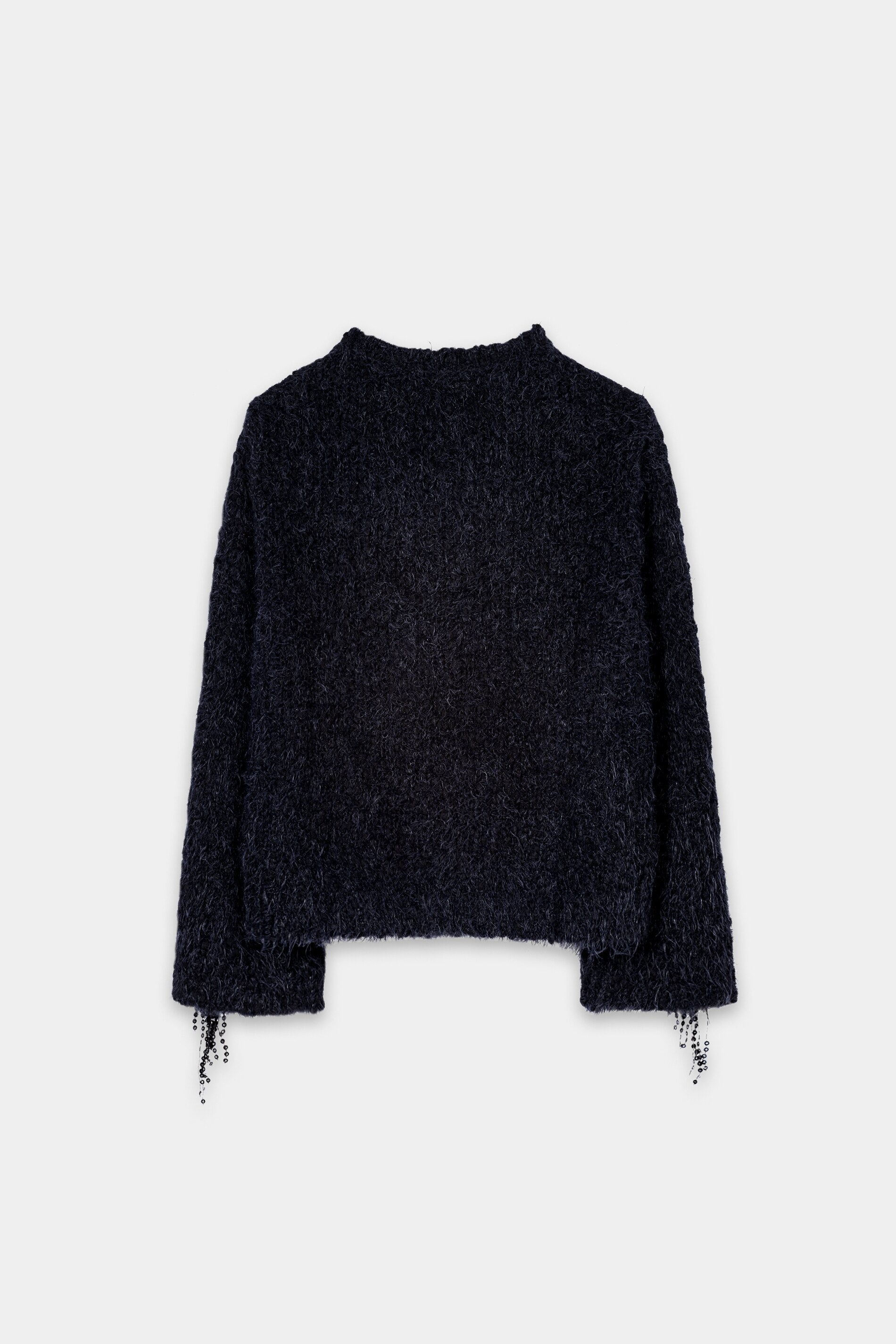 Pullover mit Statement-Fransen - black - Standard | Artikel Rück
