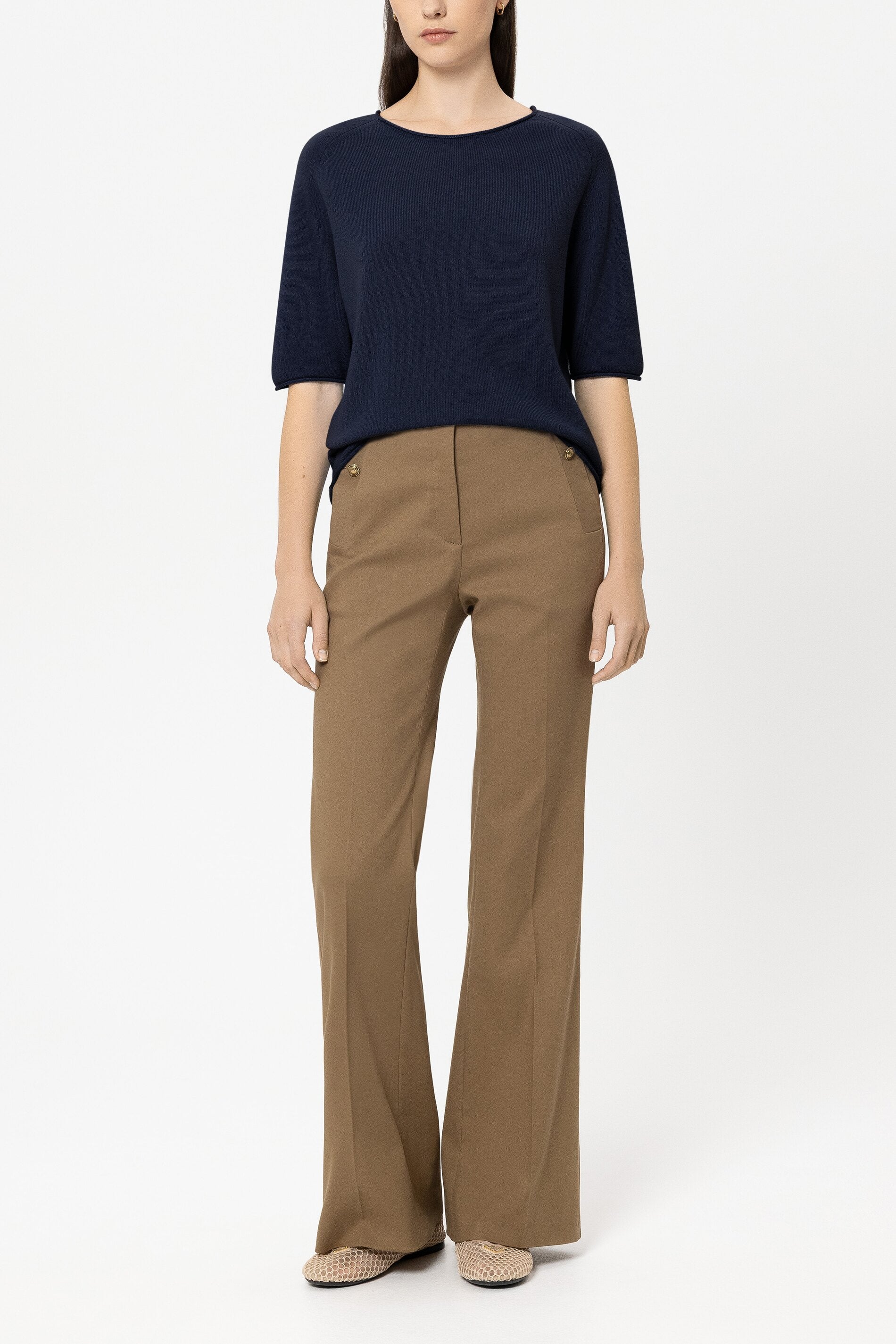 Pullover aus Kaschmir-Mix - navy blue - Standard | Model Front