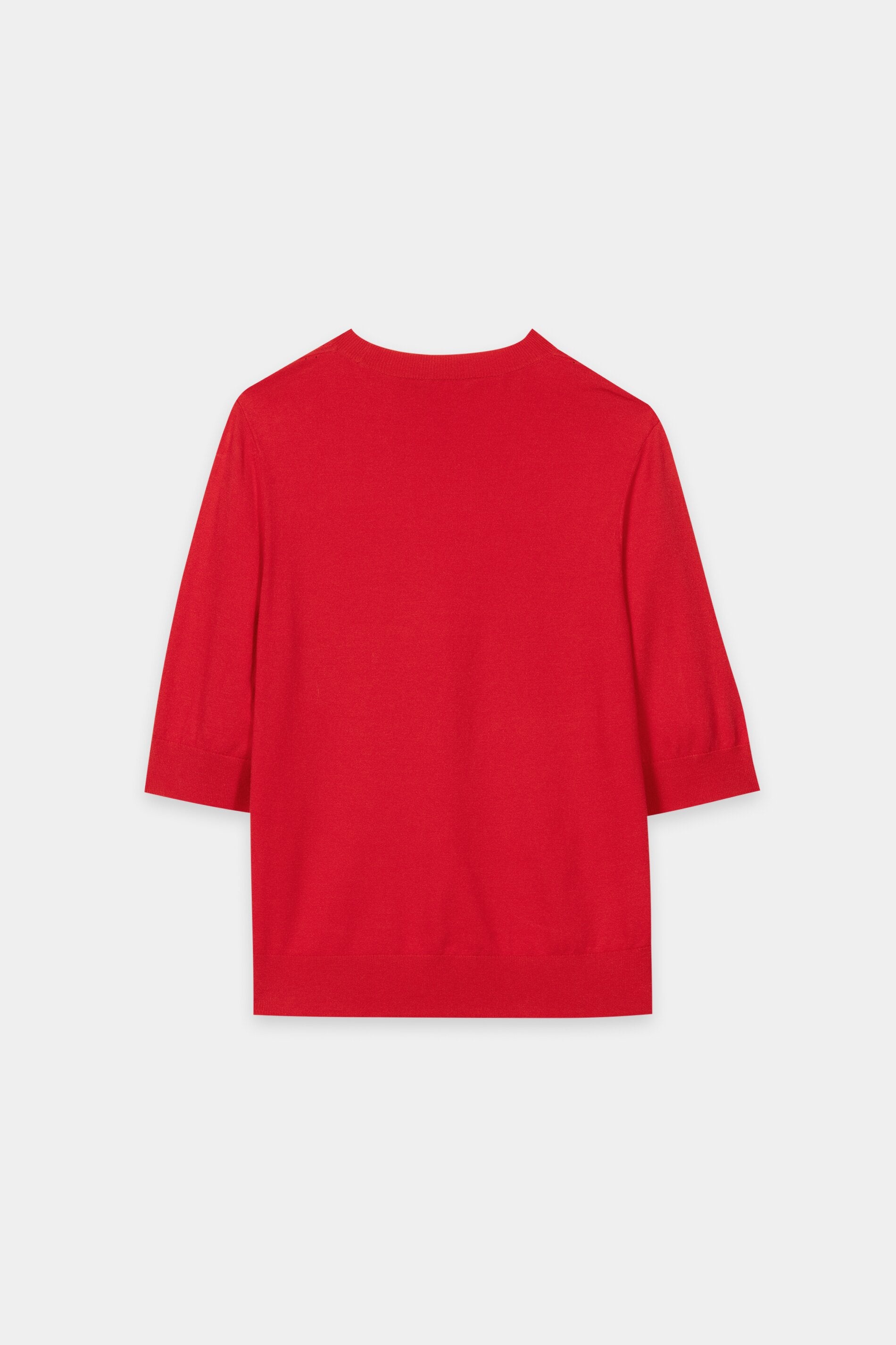 Halbarm-Feinstrick-Pullover - cherry red - Standard | Artikel Rück