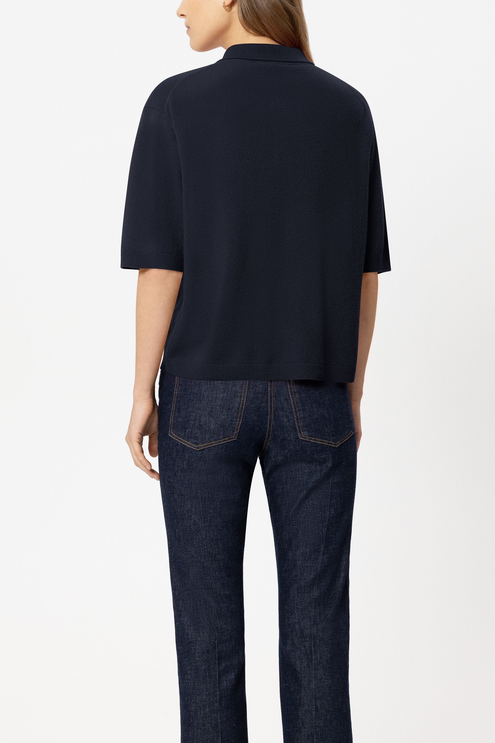 Pullover aus Kaschmir-Mix - navy blue - Standard | Model Rück