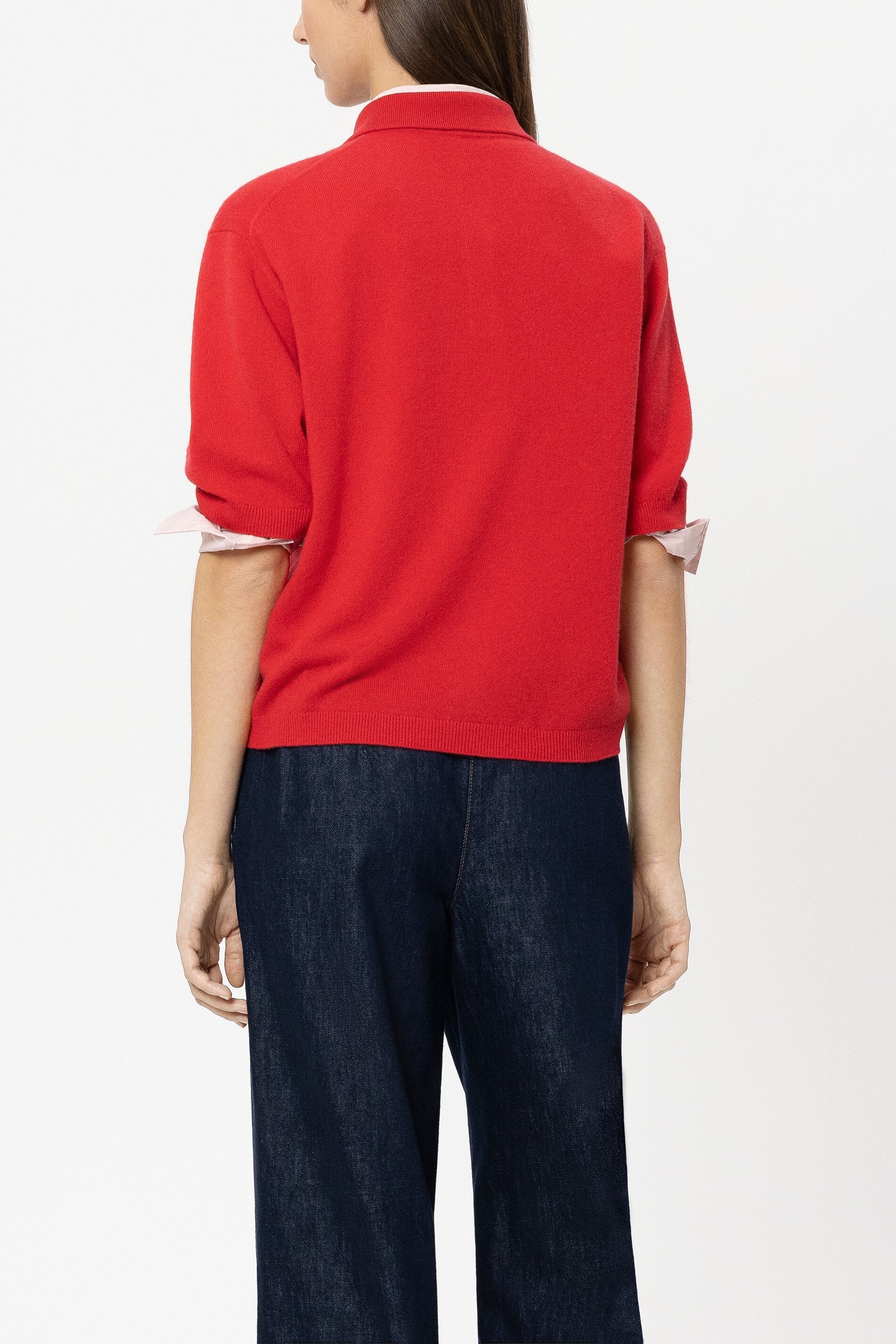 Pullover aus Kaschmir-Mix - cherry red - Standard | Model Rück