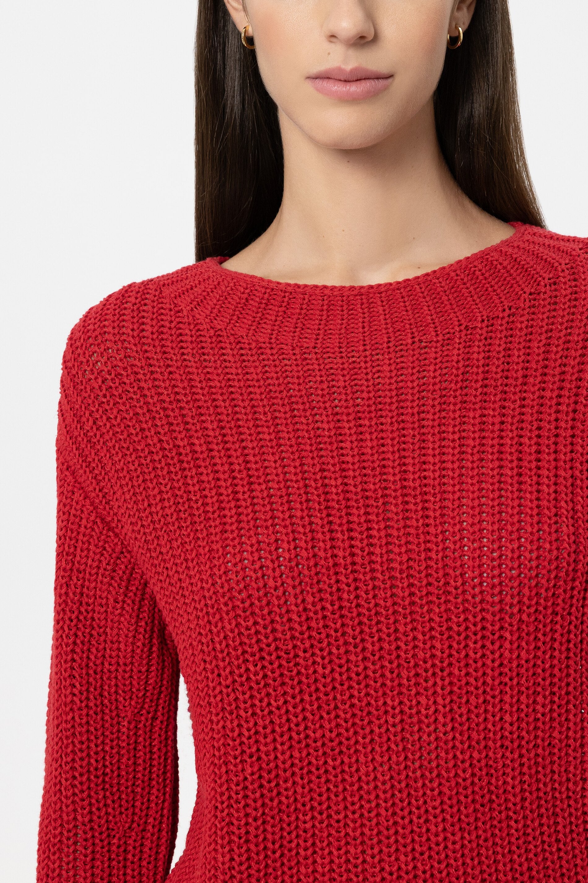 Pullover aus Leinen-Mix - cherry red - Standard | Model Detail