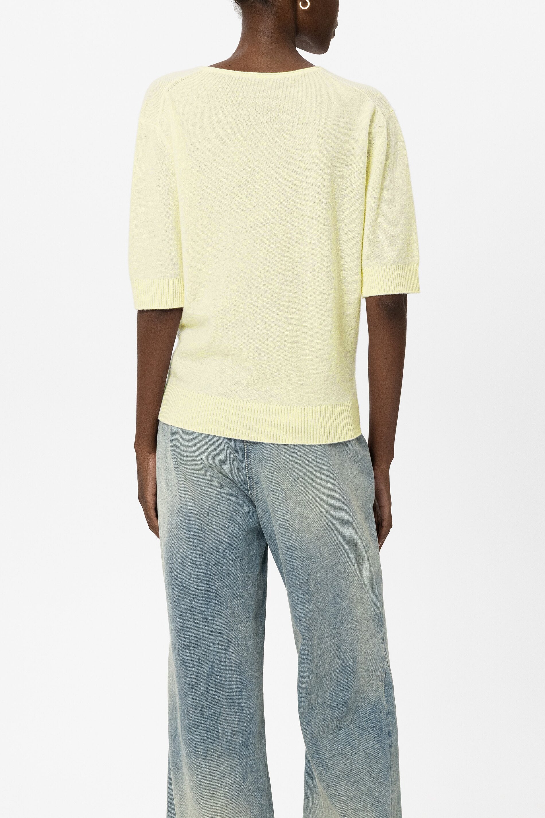 Pullover aus Kaschmir-Mix - citron - Standard | Model Rück