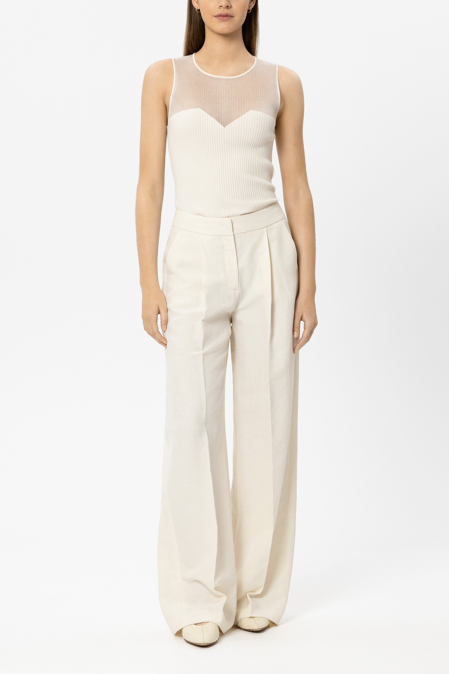 Feinstrick-Top - milk - Standard | Model Front