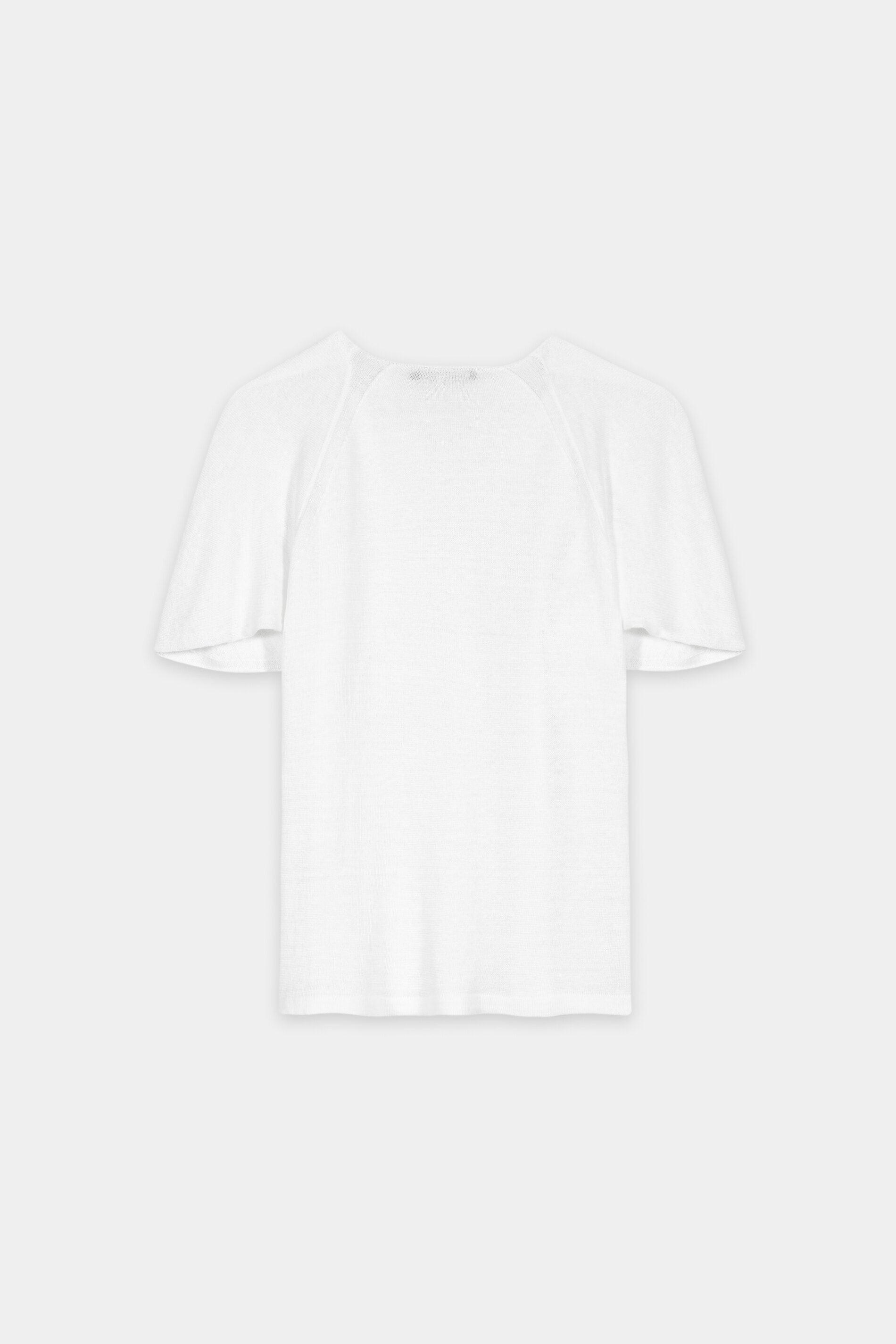 Leinen-Rundhals-Pullover - white - Standard | Artikel Rück