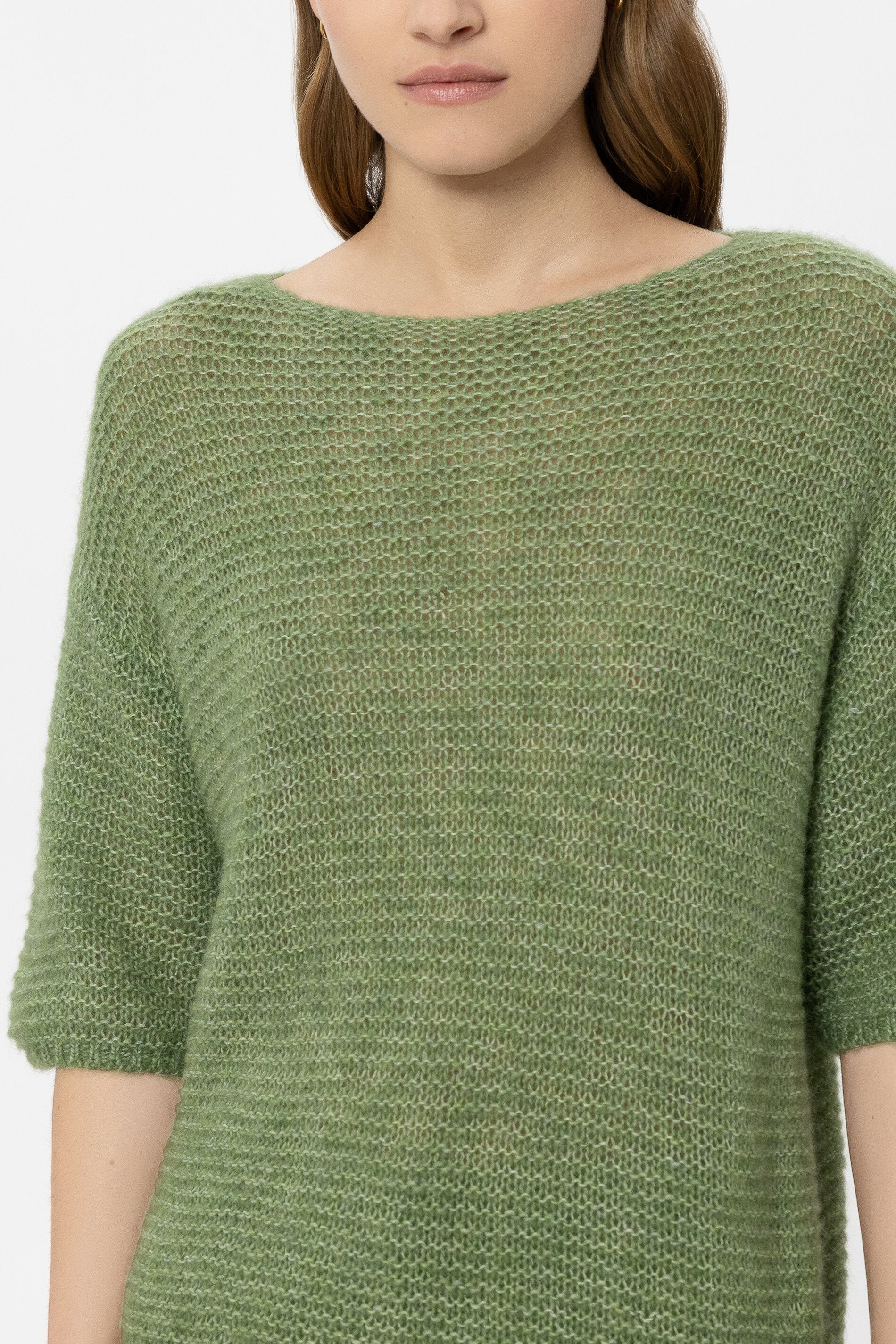 Pullover aus Alpaka-Mix - moss green - Standard | Model Detail