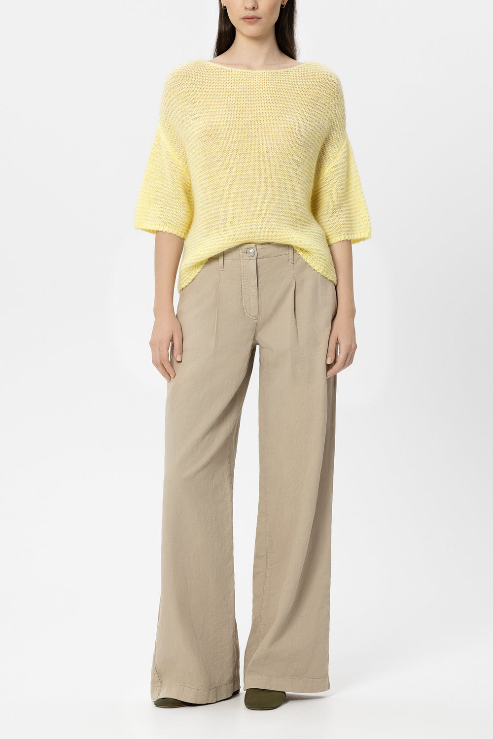 Pull en alpaga mélangé - citron - Standard