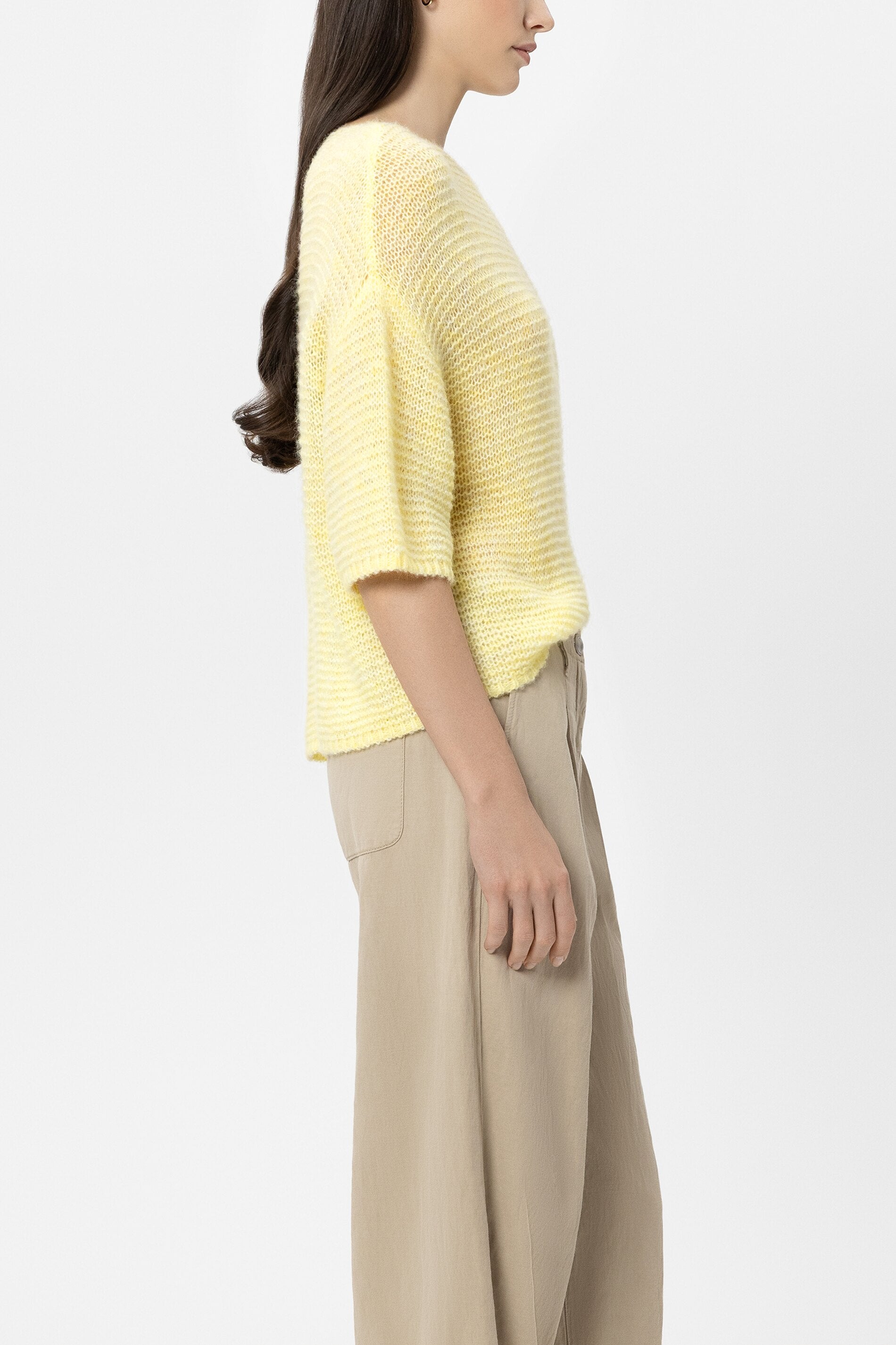 Pullover aus Alpaka-Mix - citron - Standard | Model Seite