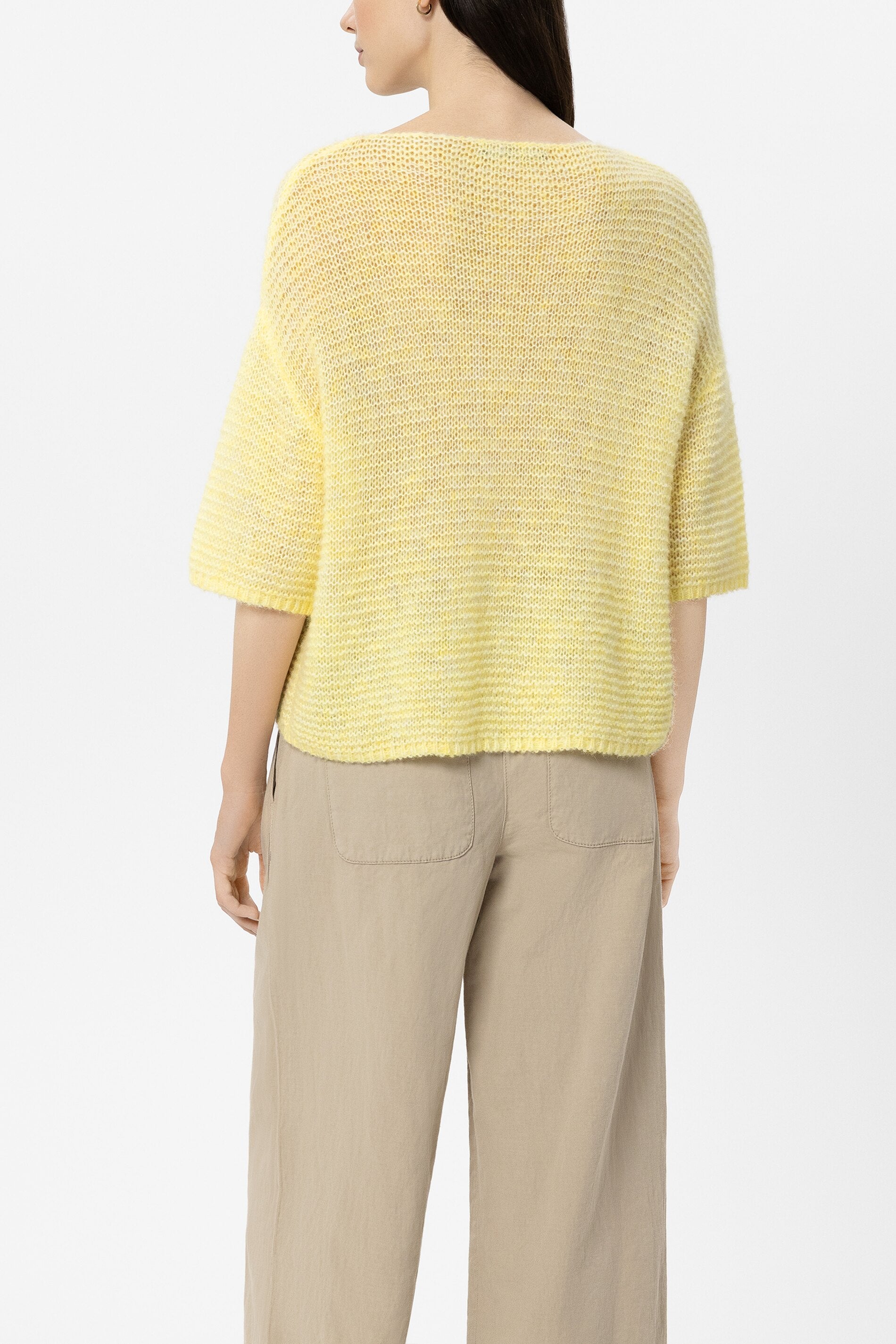 Pullover aus Alpaka-Mix - citron - Standard | Model Rück