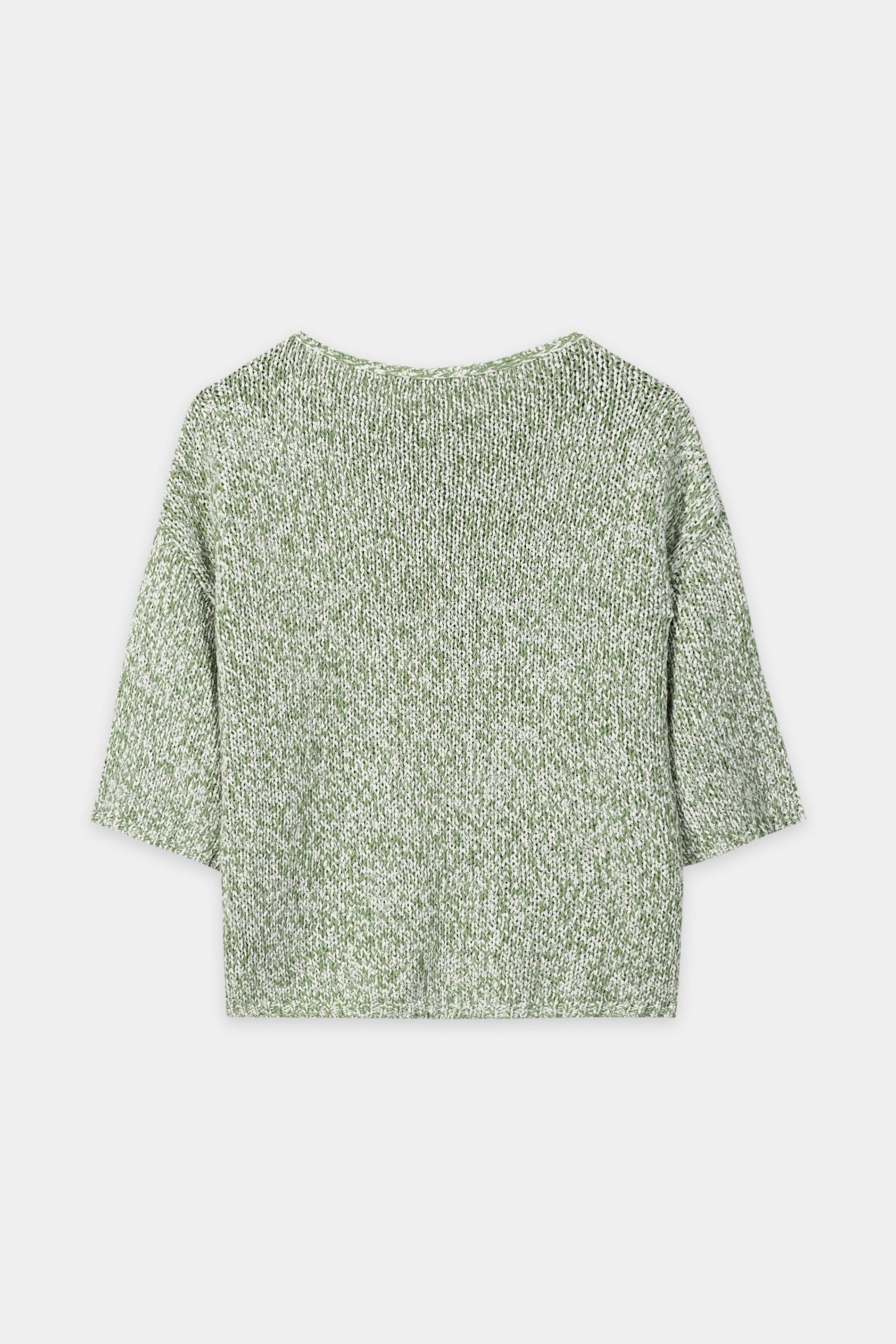 Pullover in Mouliné-Optik - pistachio - Standard | Artikel Rück