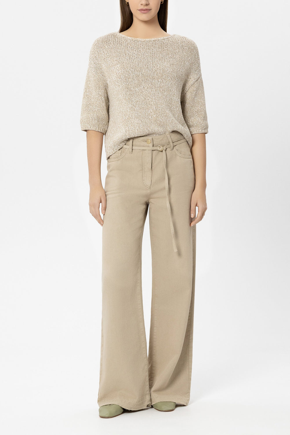 Pullover in Mouliné-Optik - sand - Standard