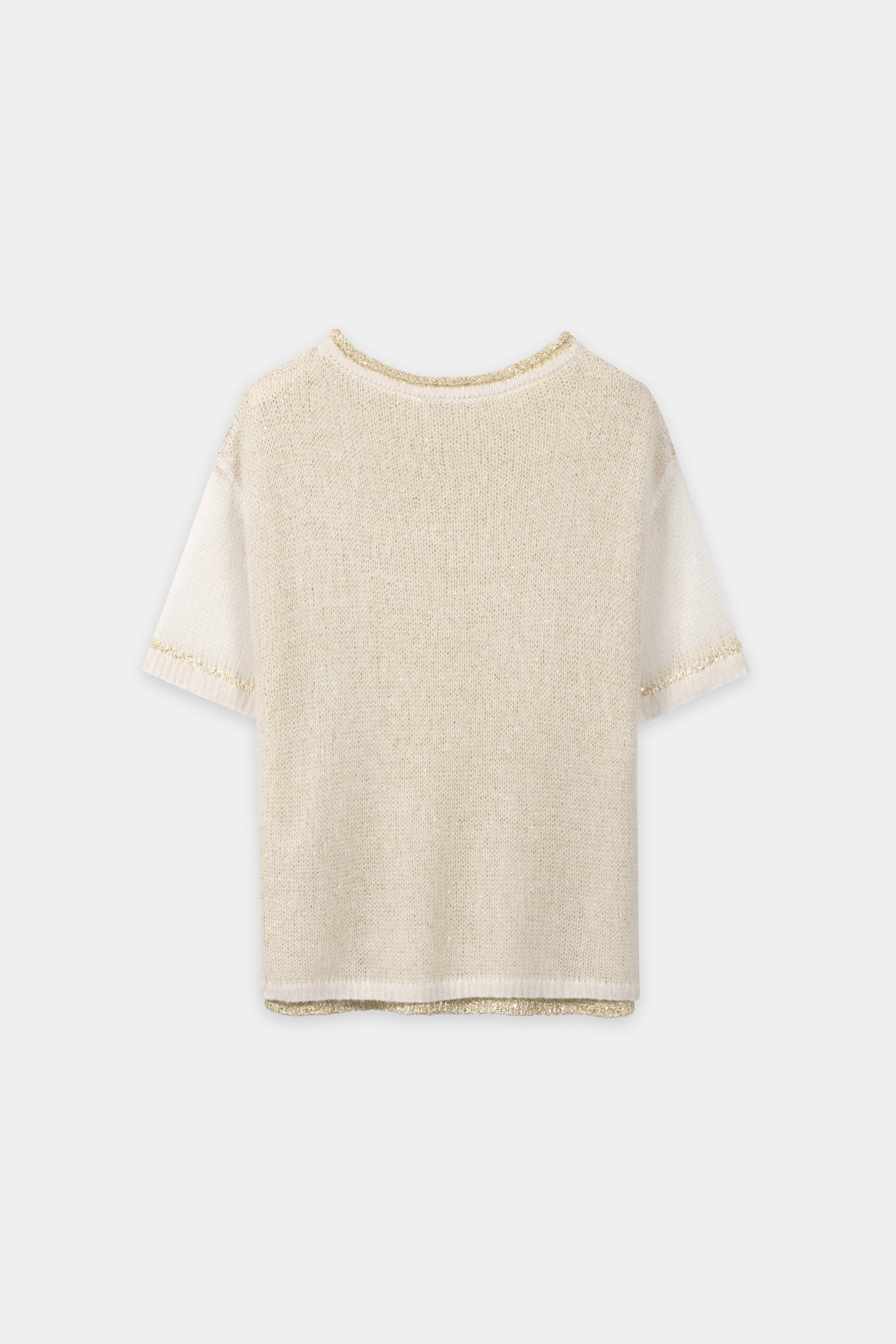 Pailletten-Kurzarm-Pullover - milk - Standard | Artikel Rück