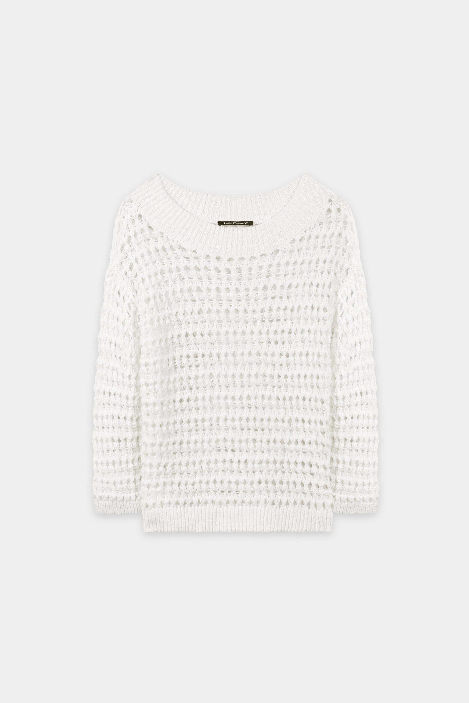Pullover in Crochet-Optik - white - Standard | Artikel Front