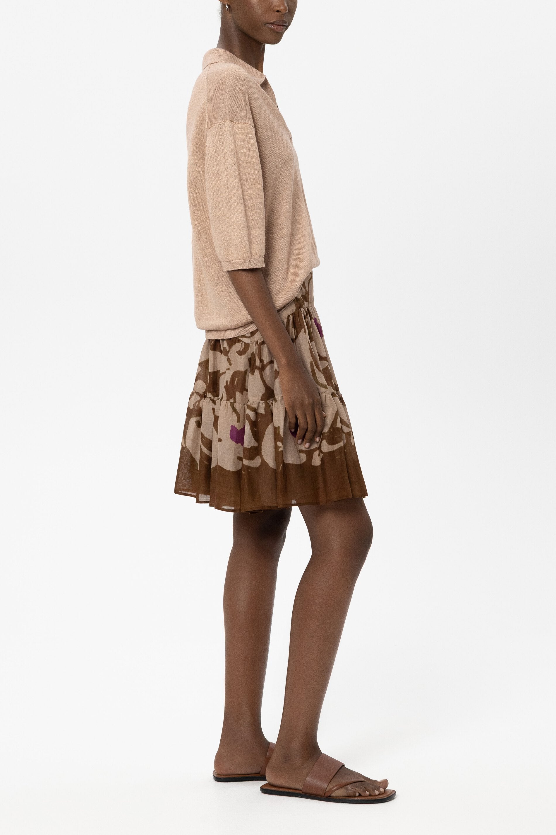 Leinen-Polo - light terracotta - Standard | Model Seite