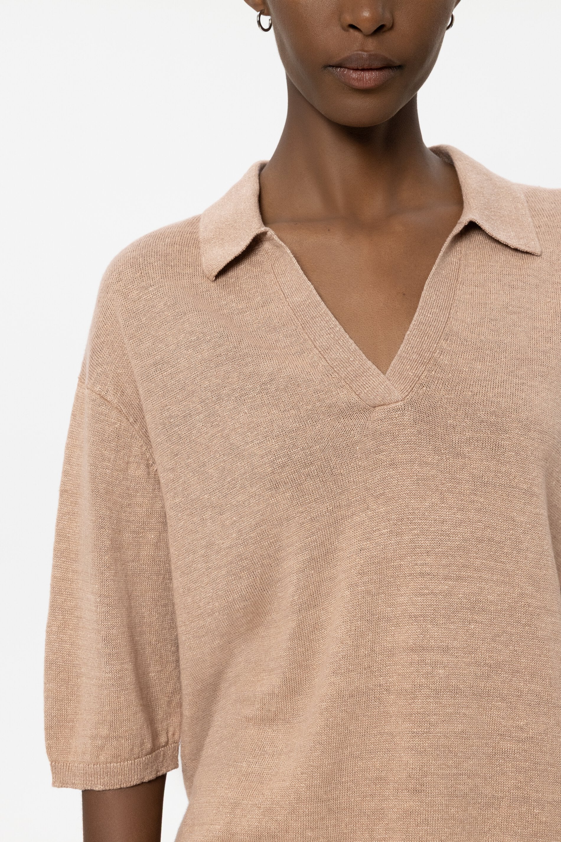 Leinen-Polo - light terracotta - Standard | Model Detail