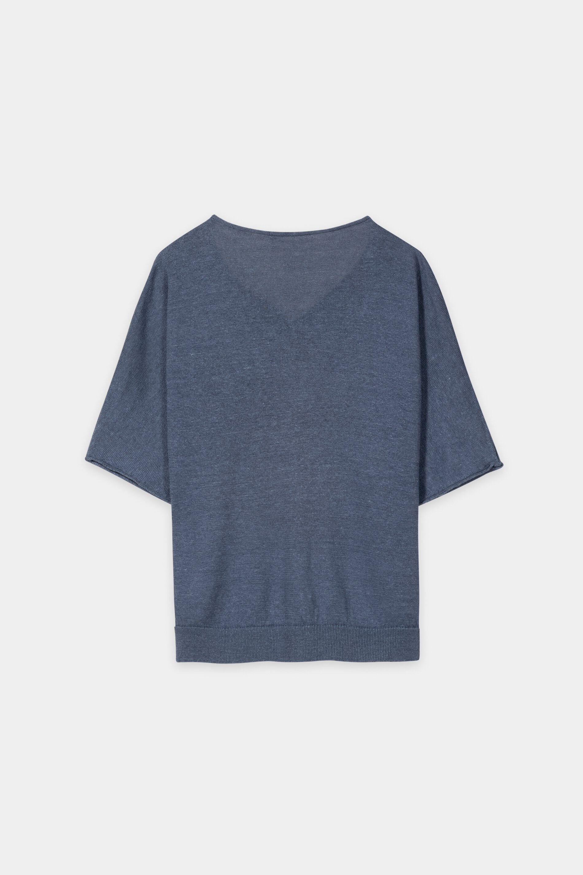 Leinen-Pullover mit V-Neck - tinted blue - Standard | Artikel Rück