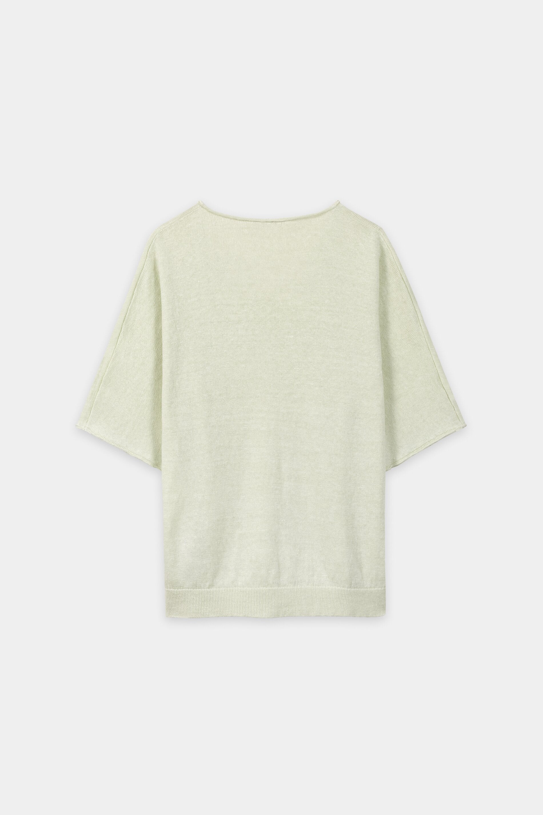 Leinen-Pullover mit V-Neck - pistachio - Standard | Artikel Rück