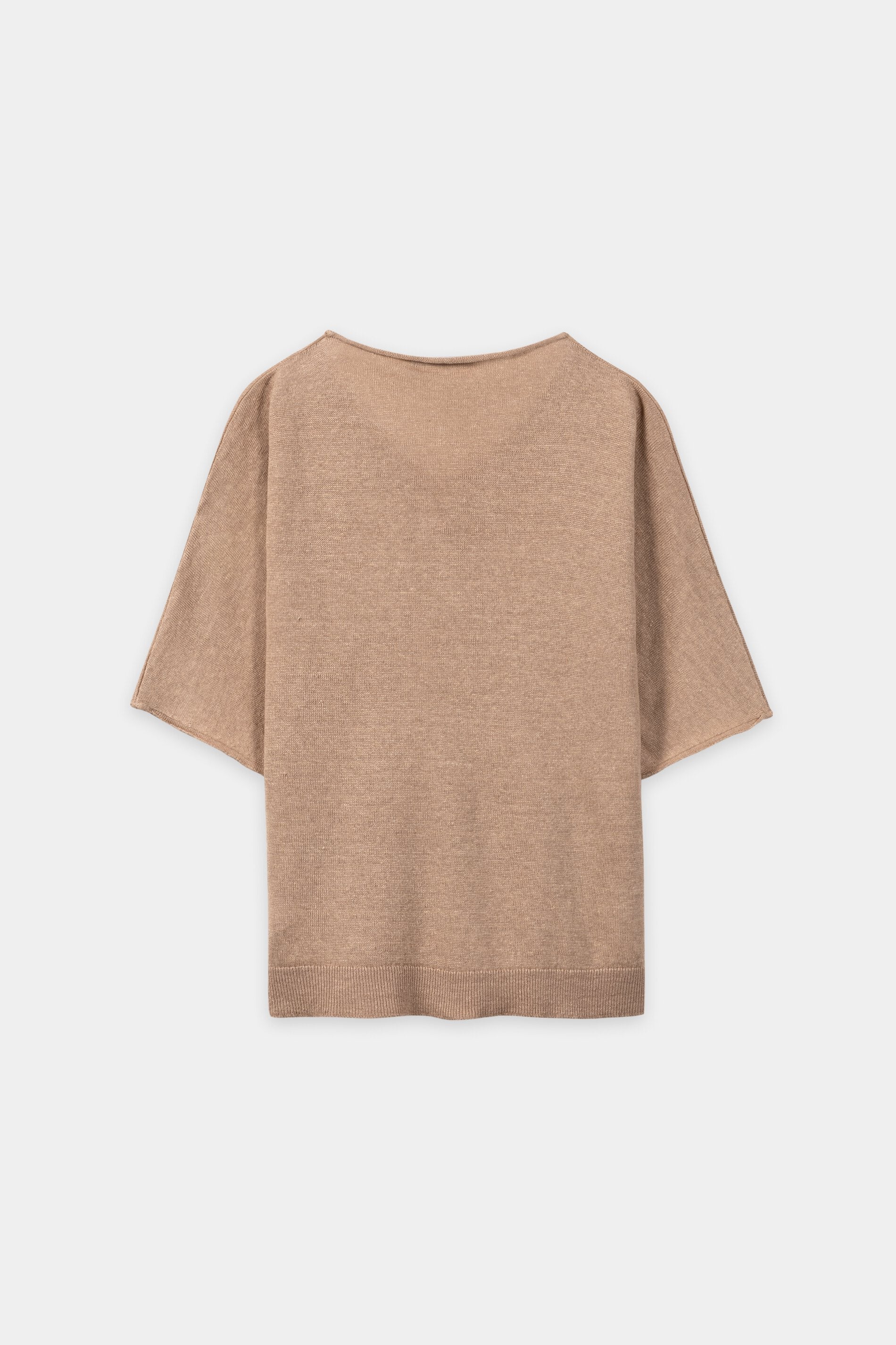 Leinen-Pullover mit V-Neck - light terracotta - Standard | Artikel Rück