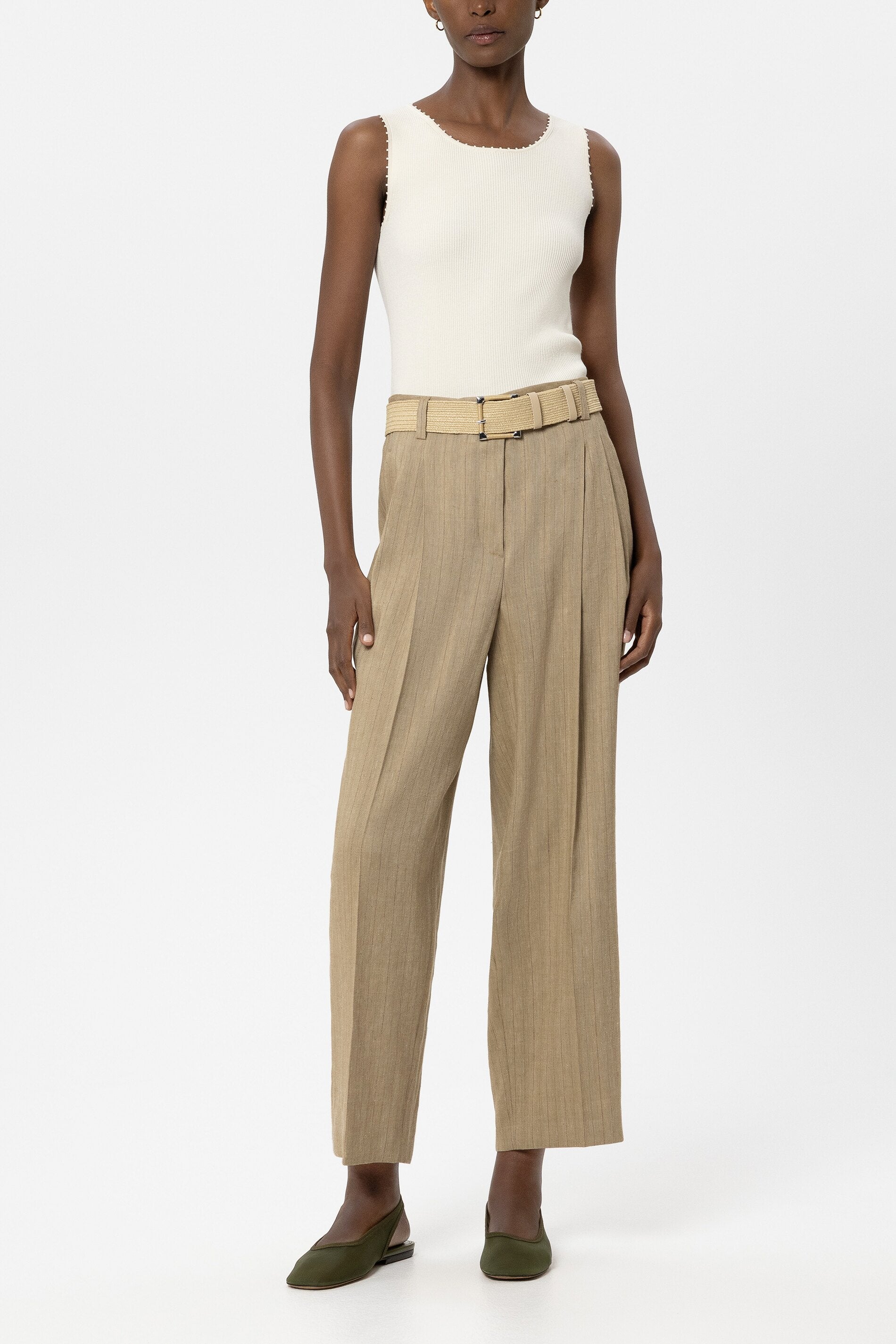 Trägertop mit Picot-Kante - milk - Standard | Model Front