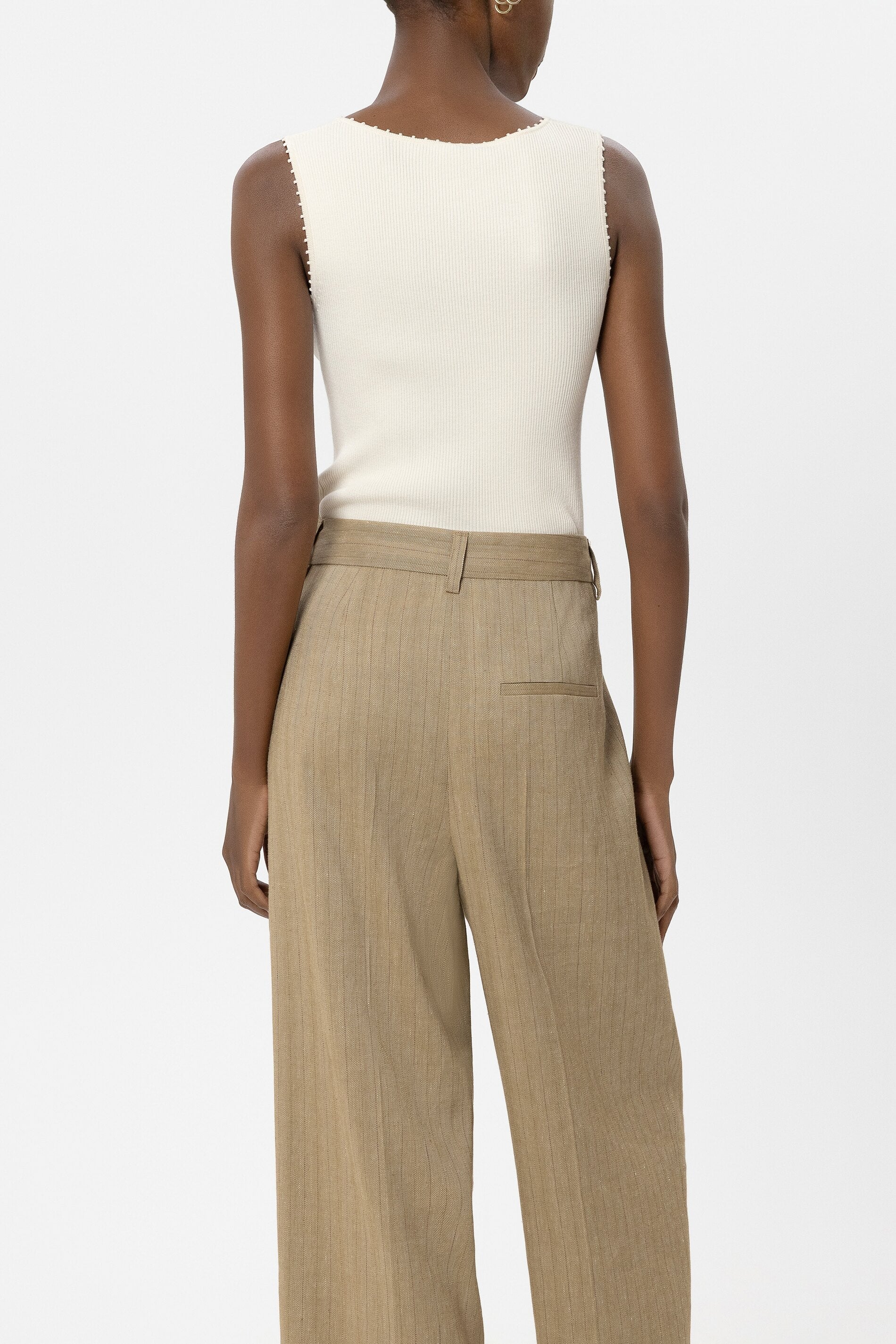 Trägertop mit Picot-Kante - milk - Standard | Model Rück