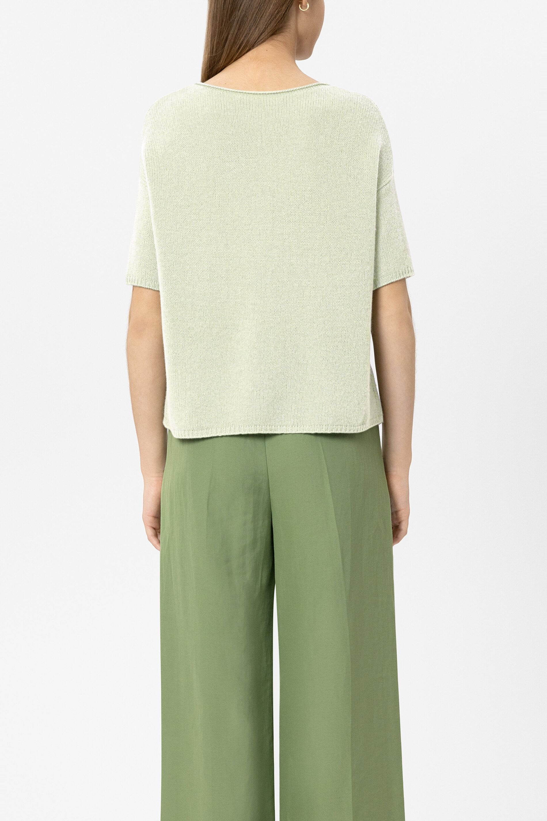 Pullover aus Kaschmir-Mix - pistachio - Standard | Model Rück