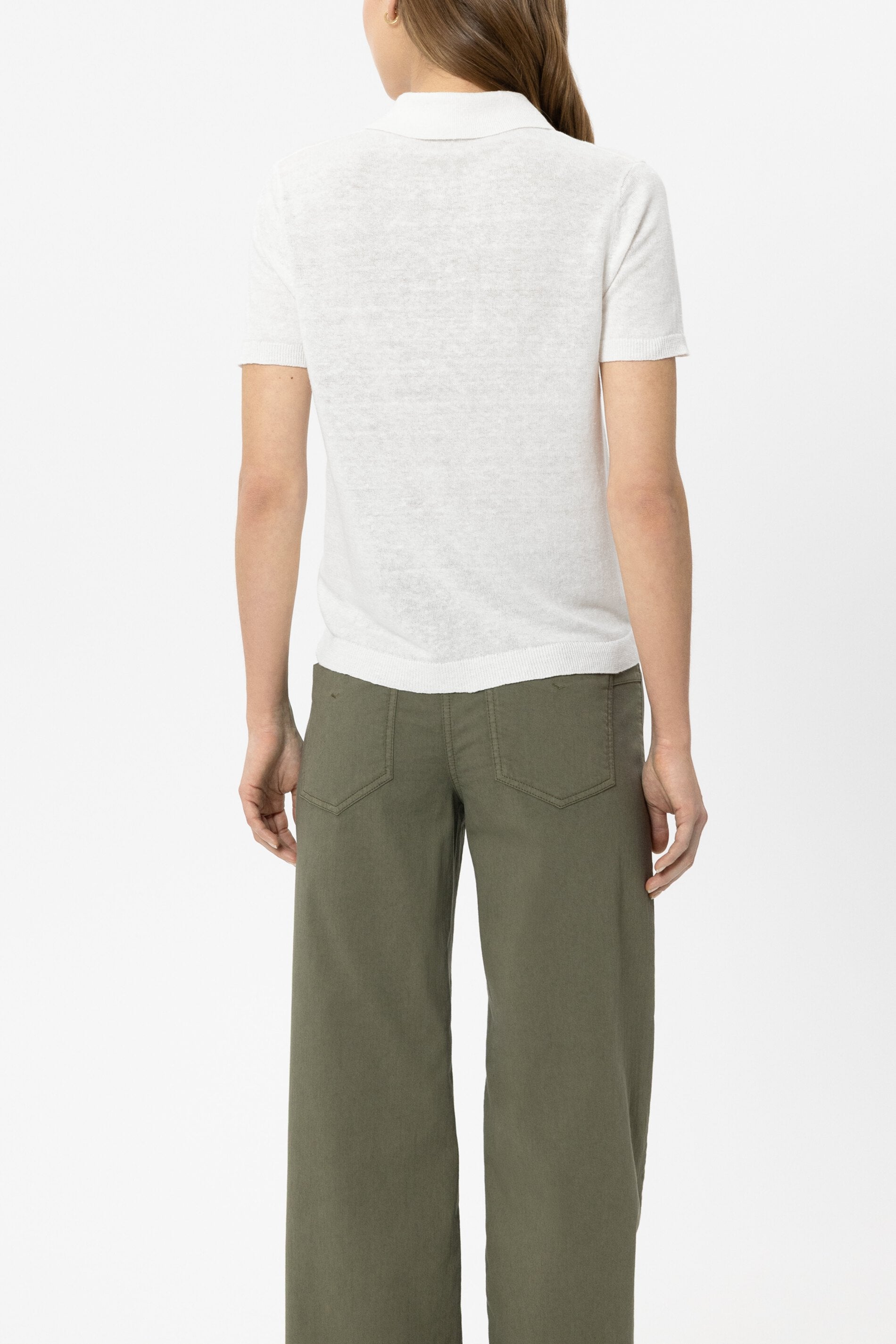 Leinen-Polo - white - Standard | Model Rück
