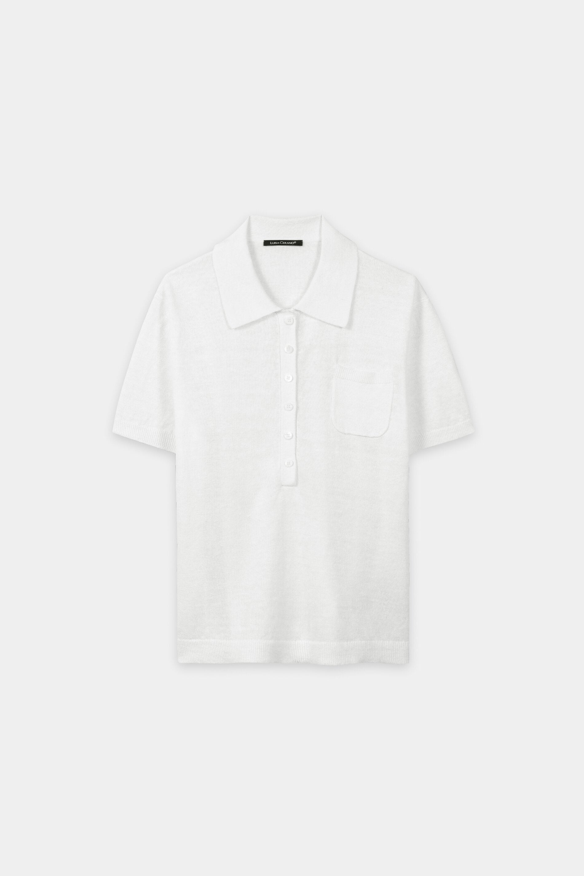 Leinen-Polo - white - Standard | Artikel Front