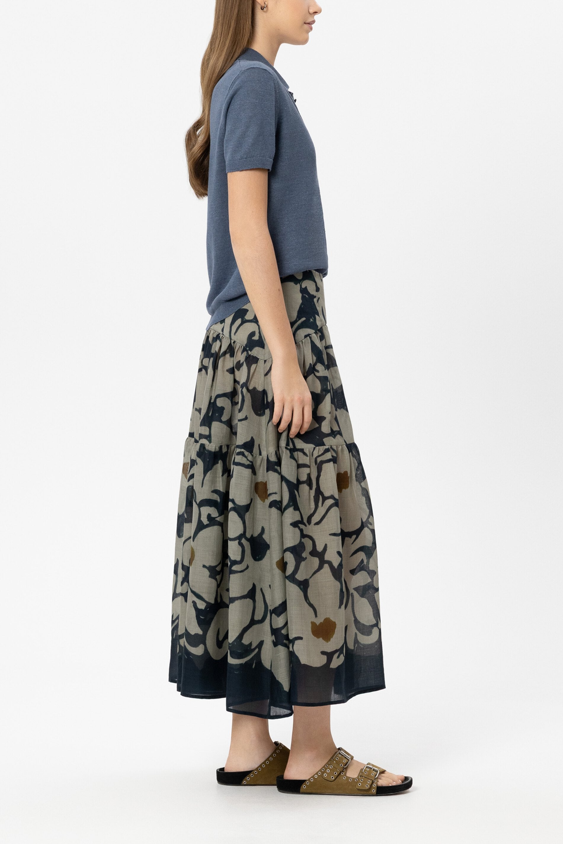 Leinen-Polo - tinted blue - Standard | Model Seite