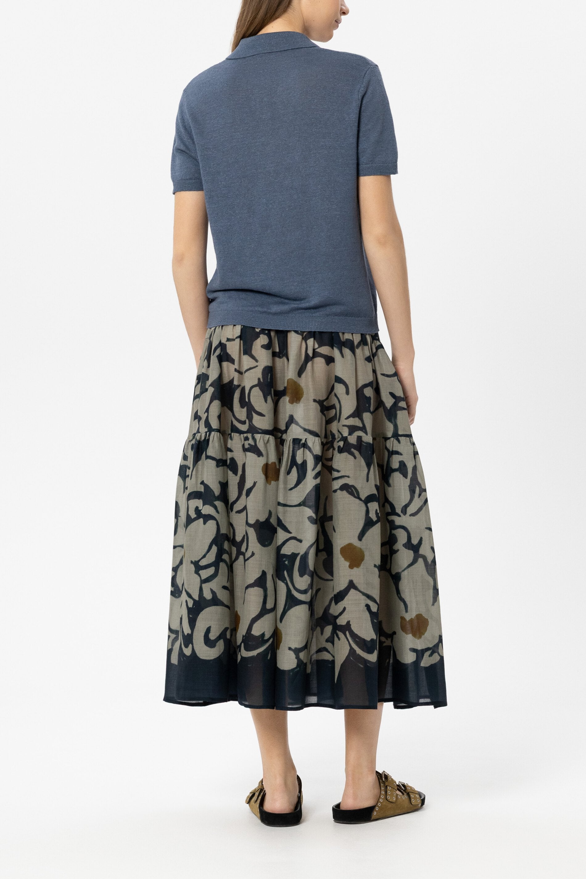 Leinen-Polo - tinted blue - Standard | Model Rück