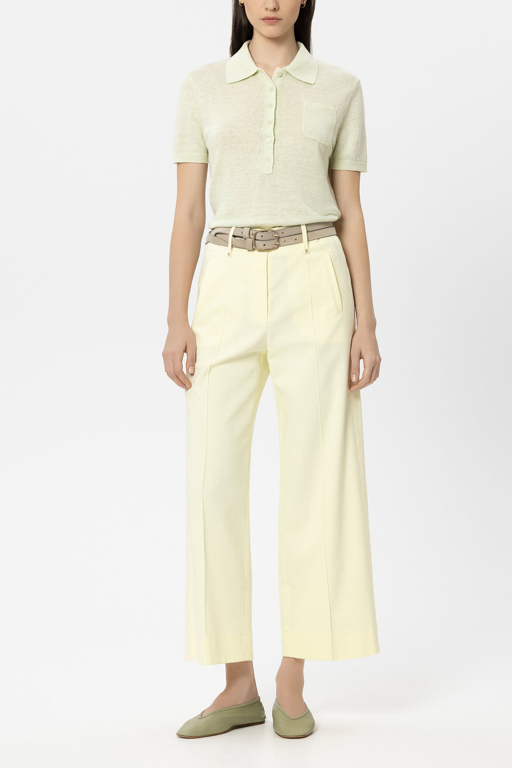 Leinen-Polo - pistachio - Standard