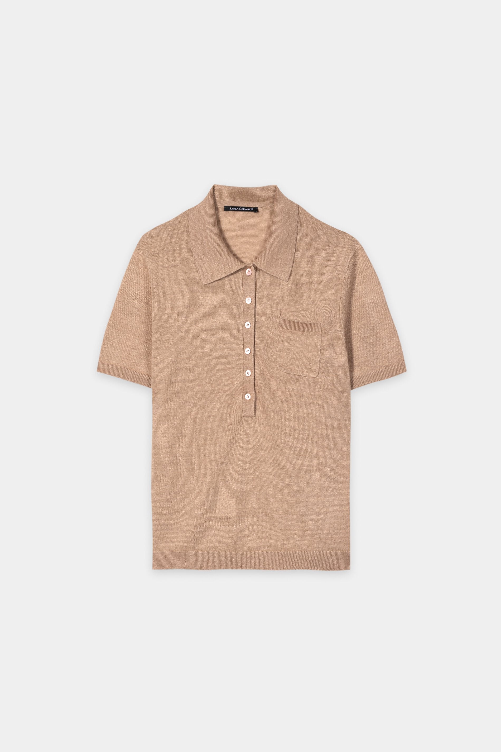 Leinen-Polo - light terracotta - Standard | Artikel Front