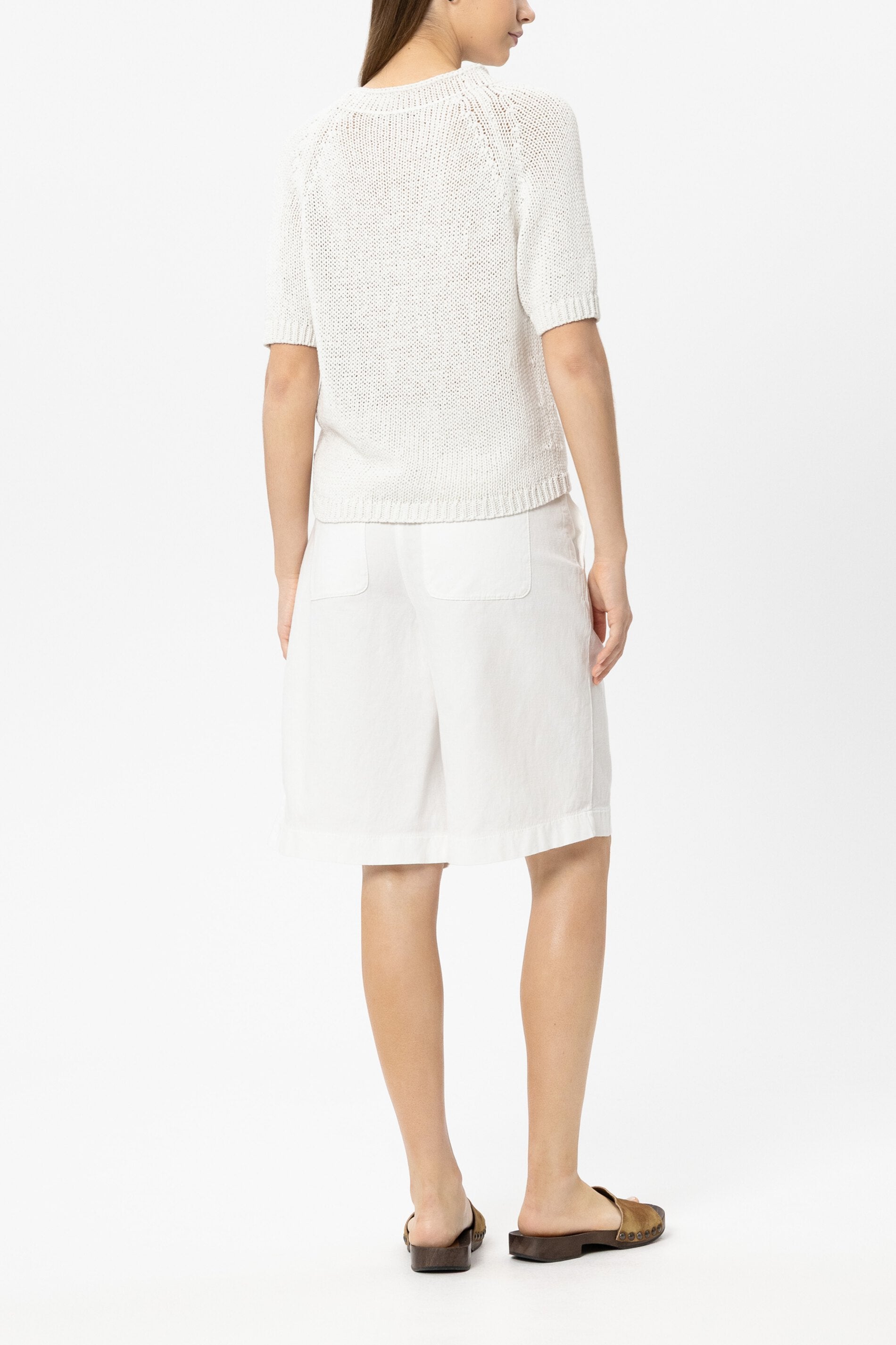 Pullover aus Leinen-Mix - white - Standard | Model Rück