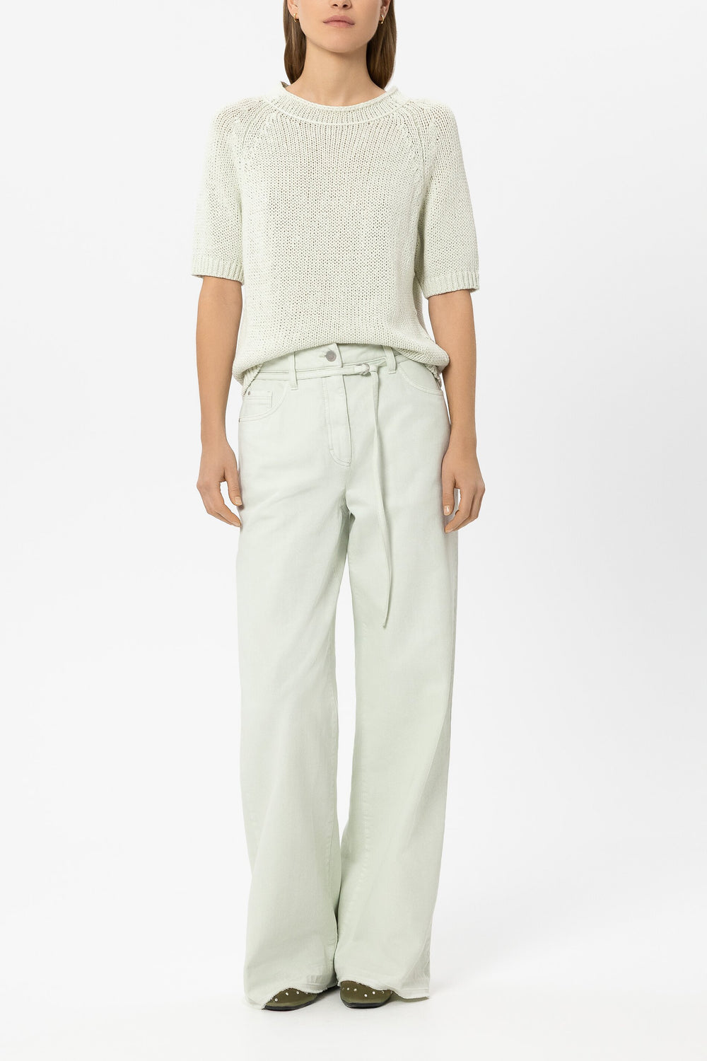 Pullover aus Leinen-Mix - pistachio - Standard