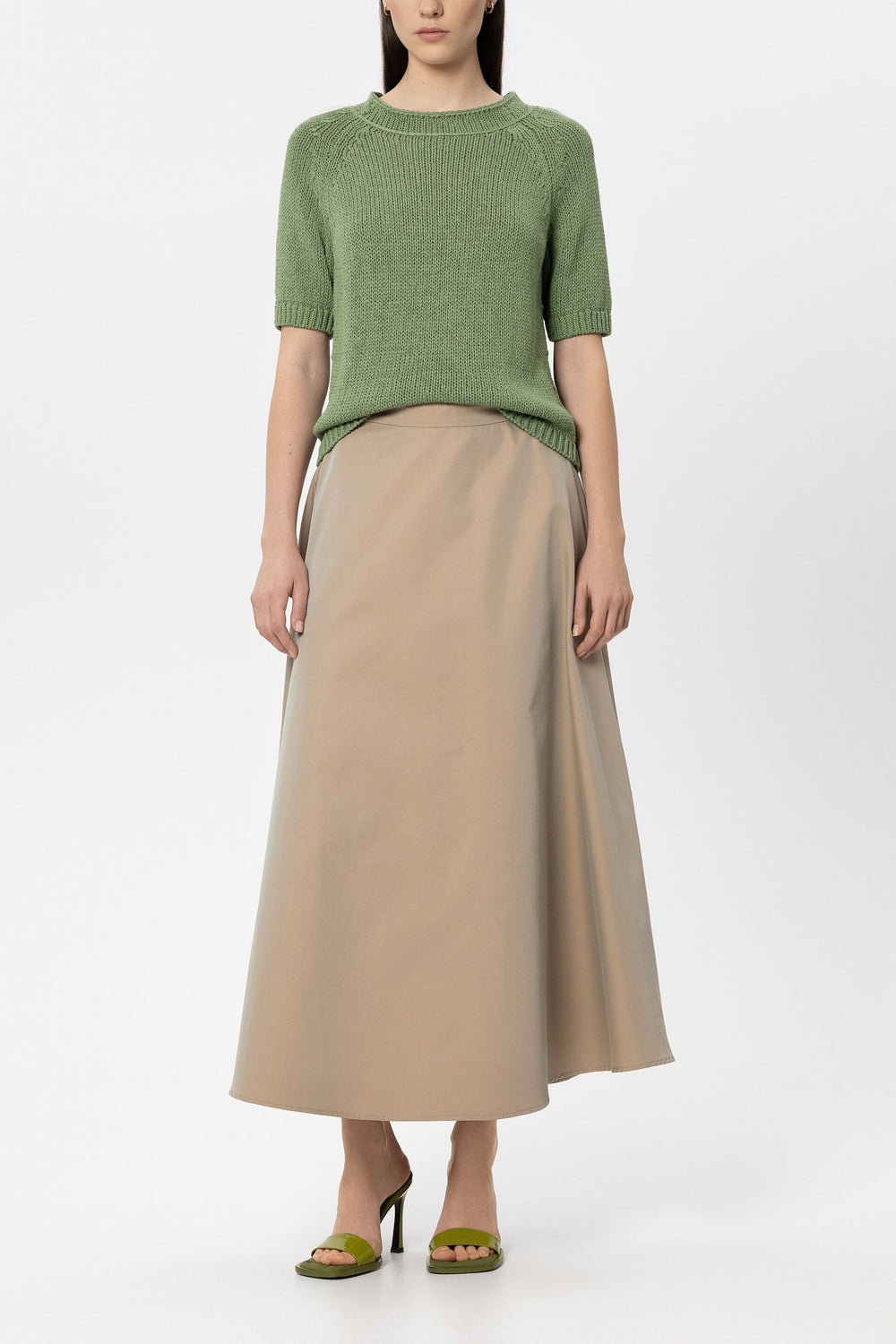 Pullover aus Leinen-Mix - moss green - Standard