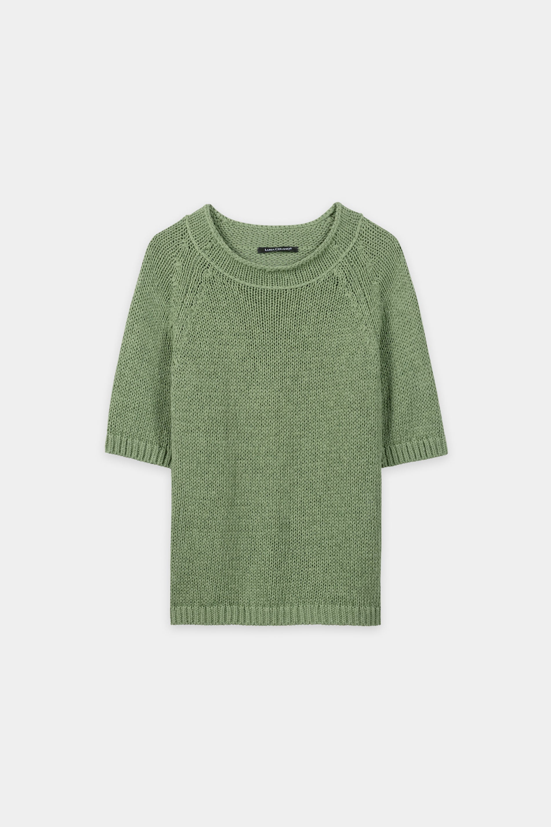 Pullover aus Leinen-Mix - moss green - Standard | Artikel Front