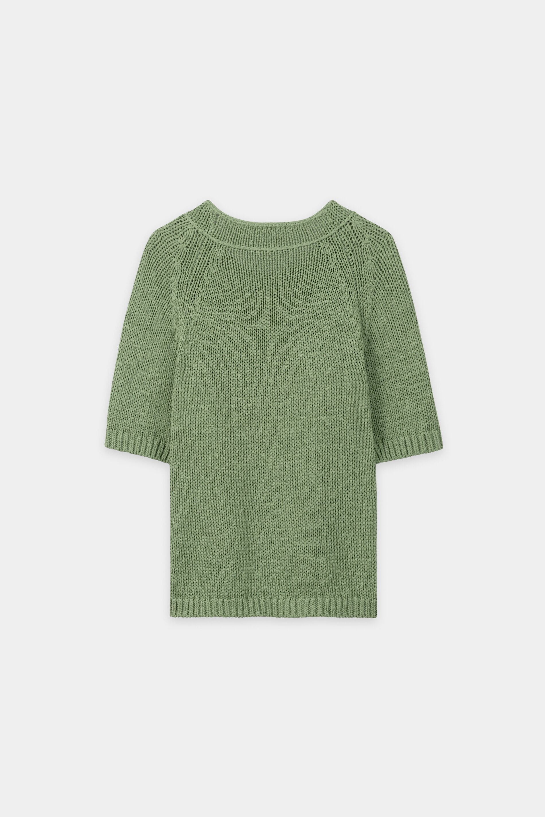 Pullover aus Leinen-Mix - moss green - Standard | Artikel Rück