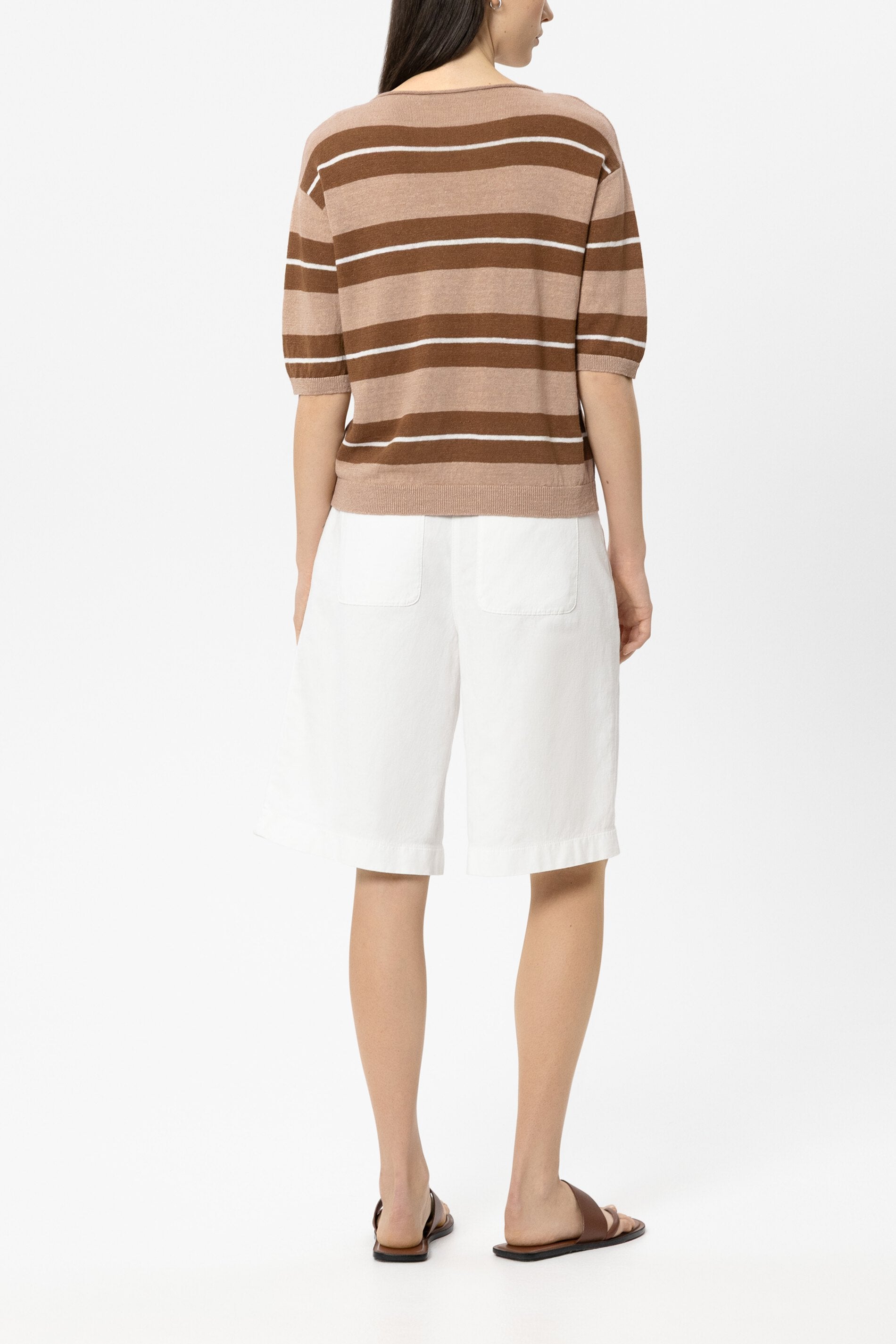 Leinen-Pulli mit Preppy-Stripe - multi - Standard | Model Rück