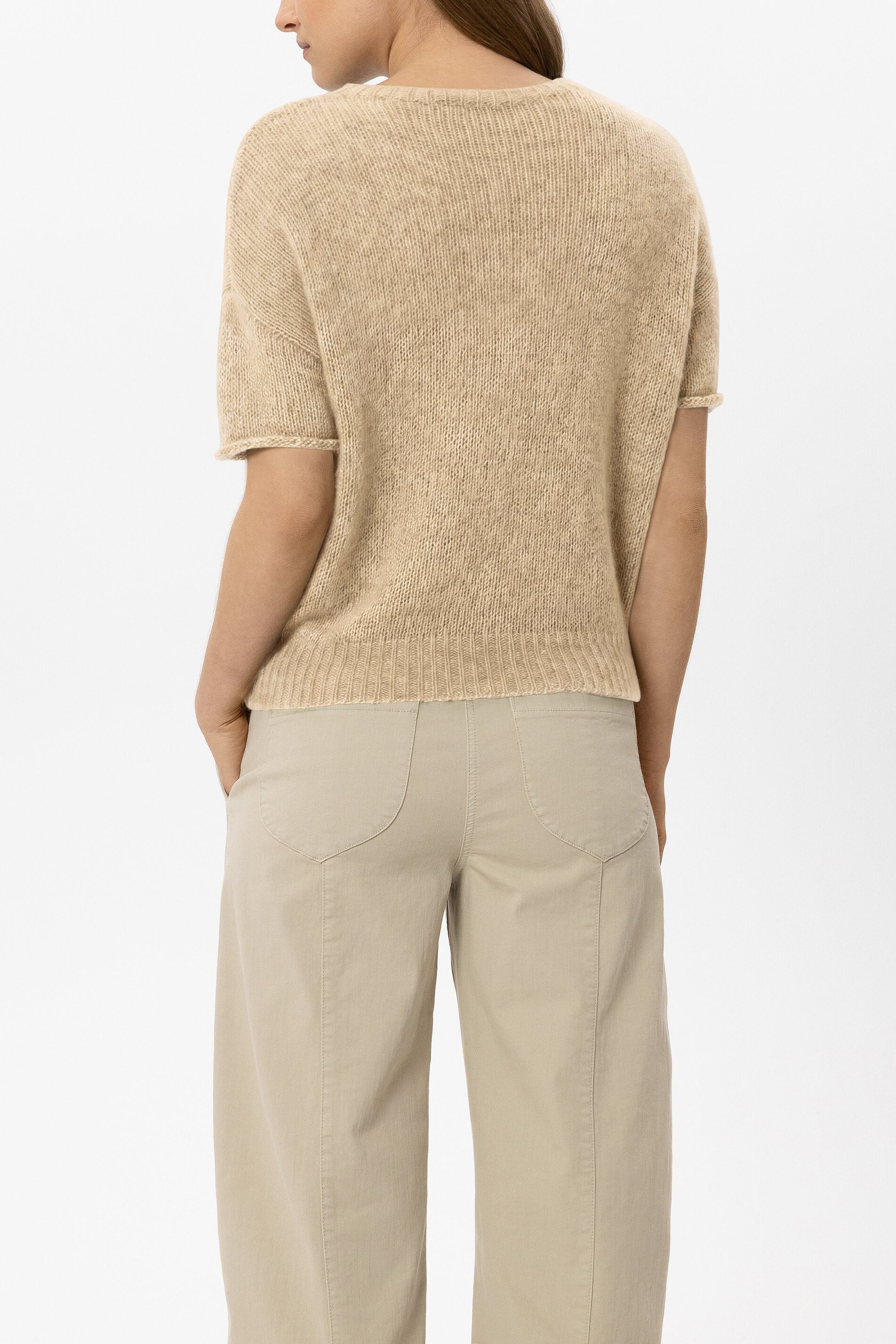 Pullover aus Alpaka-Mix - butter yellow - Standard | Model Rück