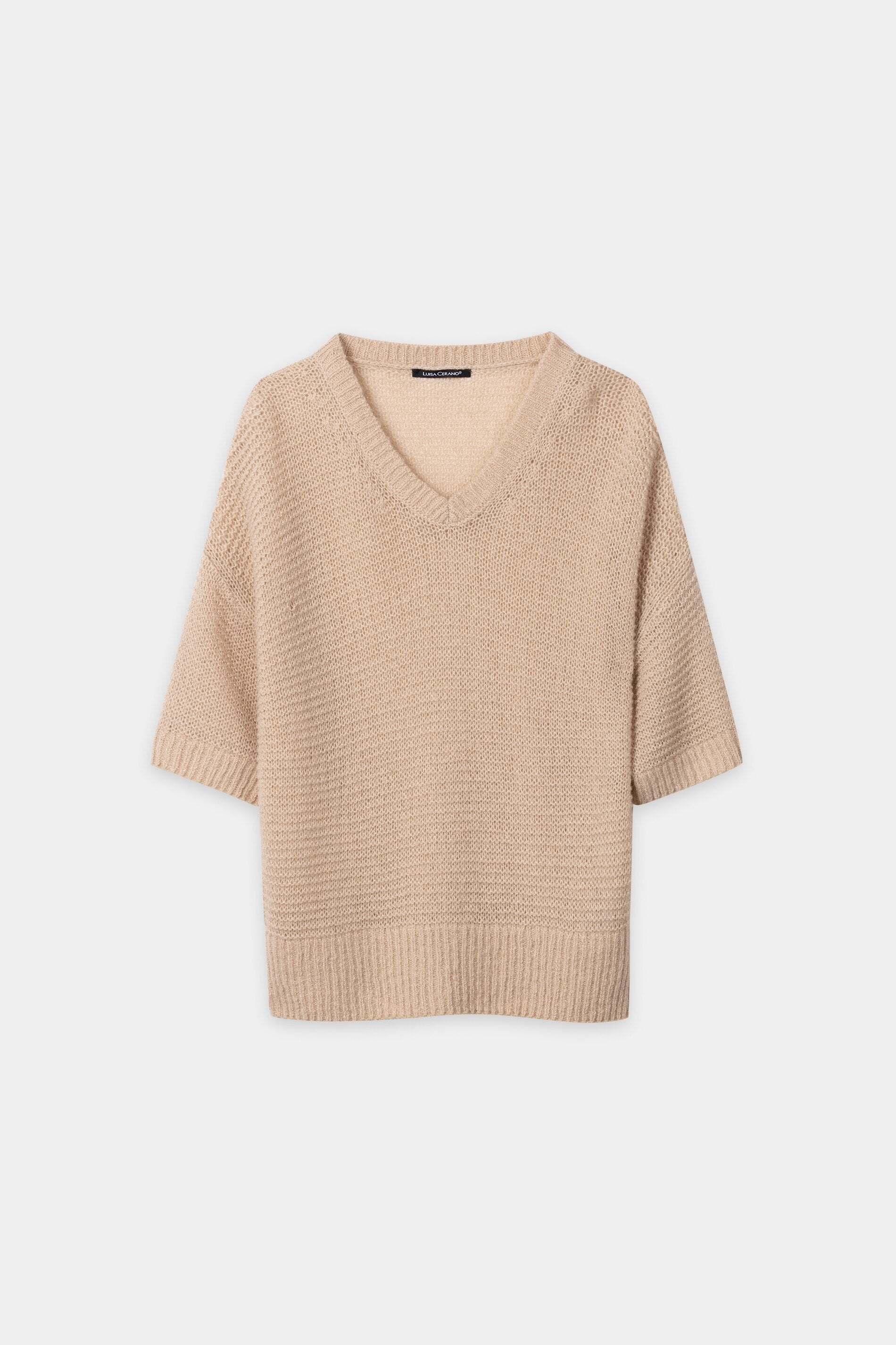 V-Pullover aus Kaschmir-Mix - cappuccino - Standard | Artikel Front