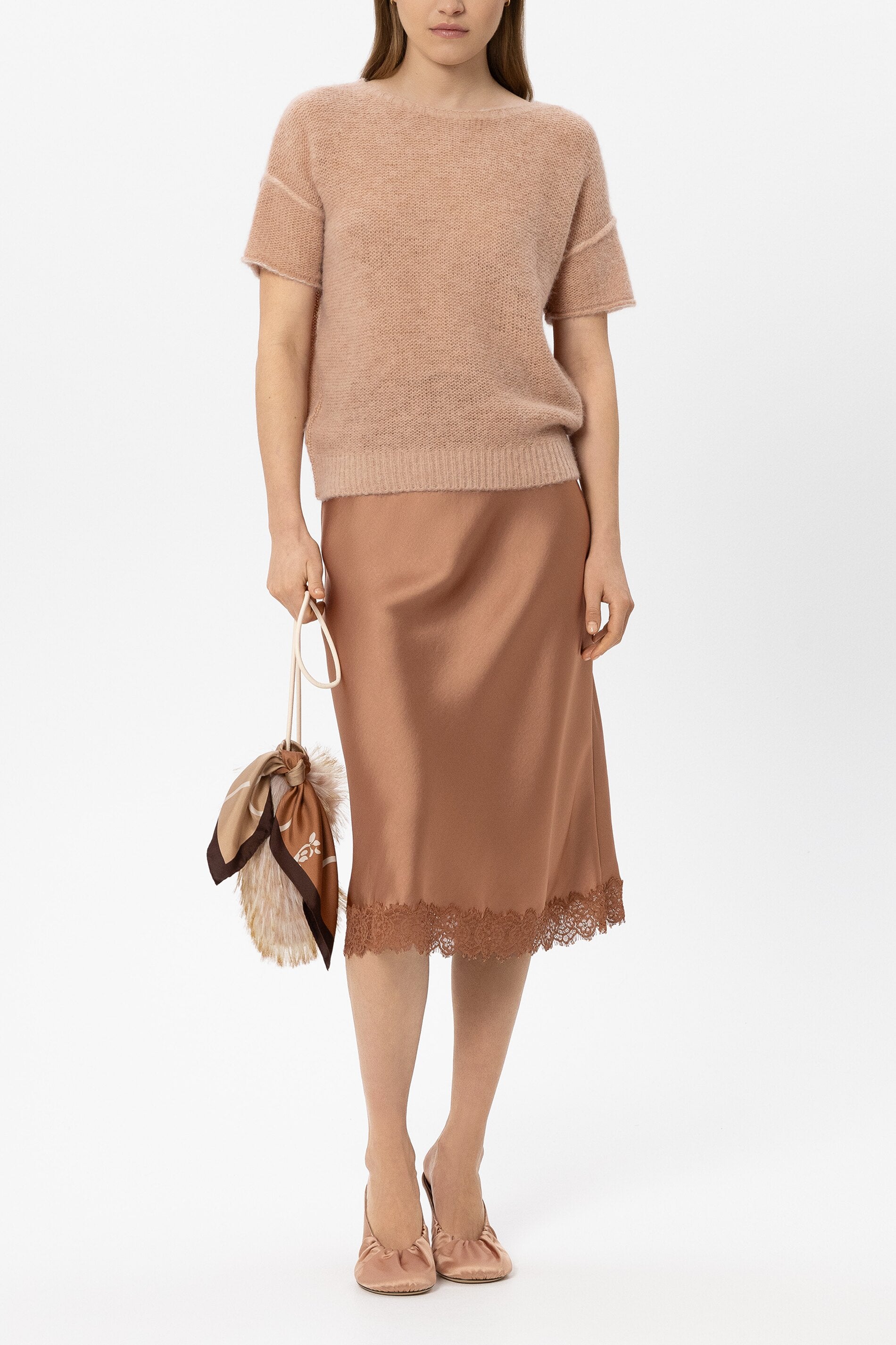 Pullover aus Alpaka-Mix - nude - Standard | Model Front