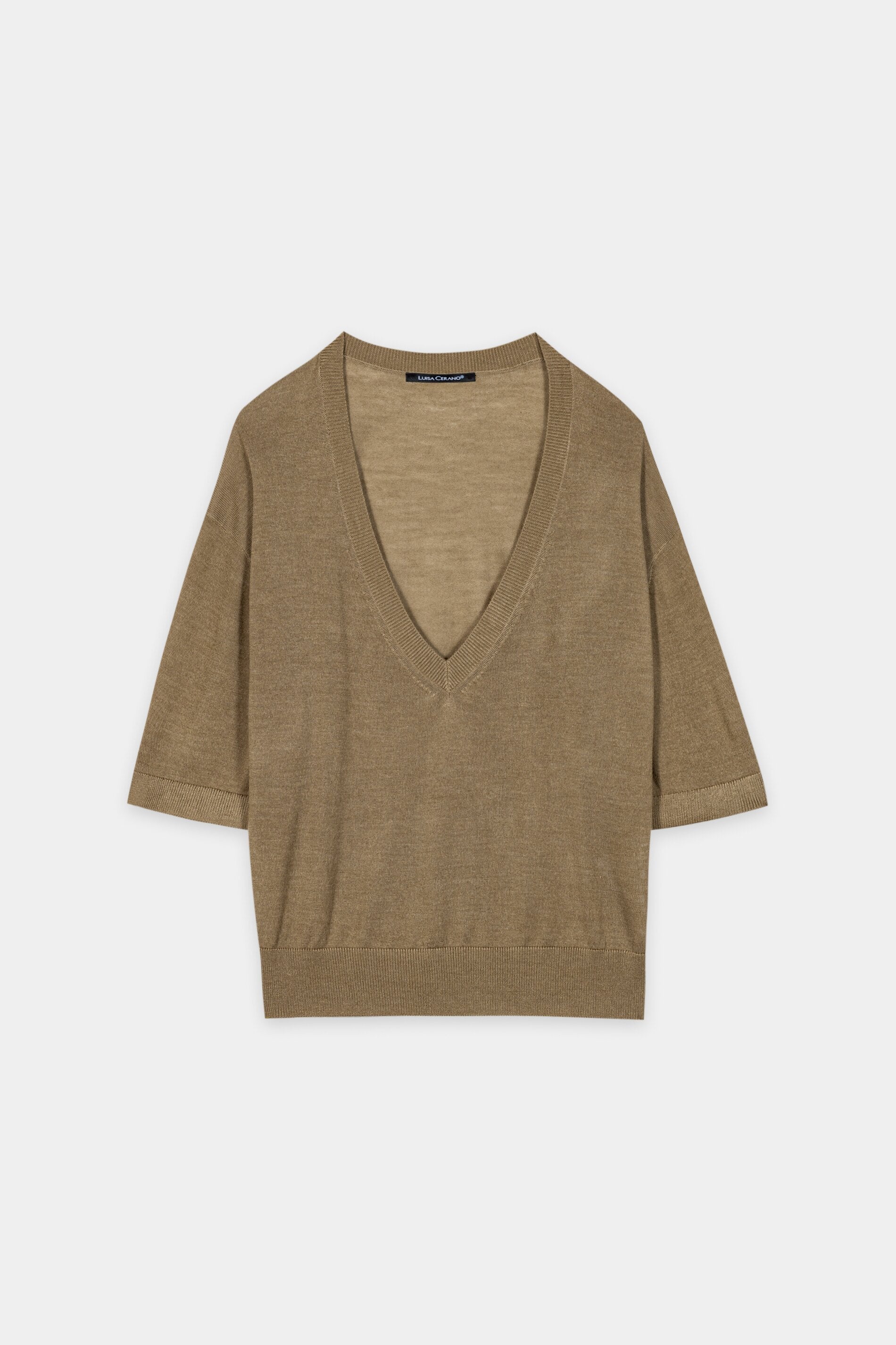 V-Pullover aus Woll-Mix - salbei - Standard | Artikel Front