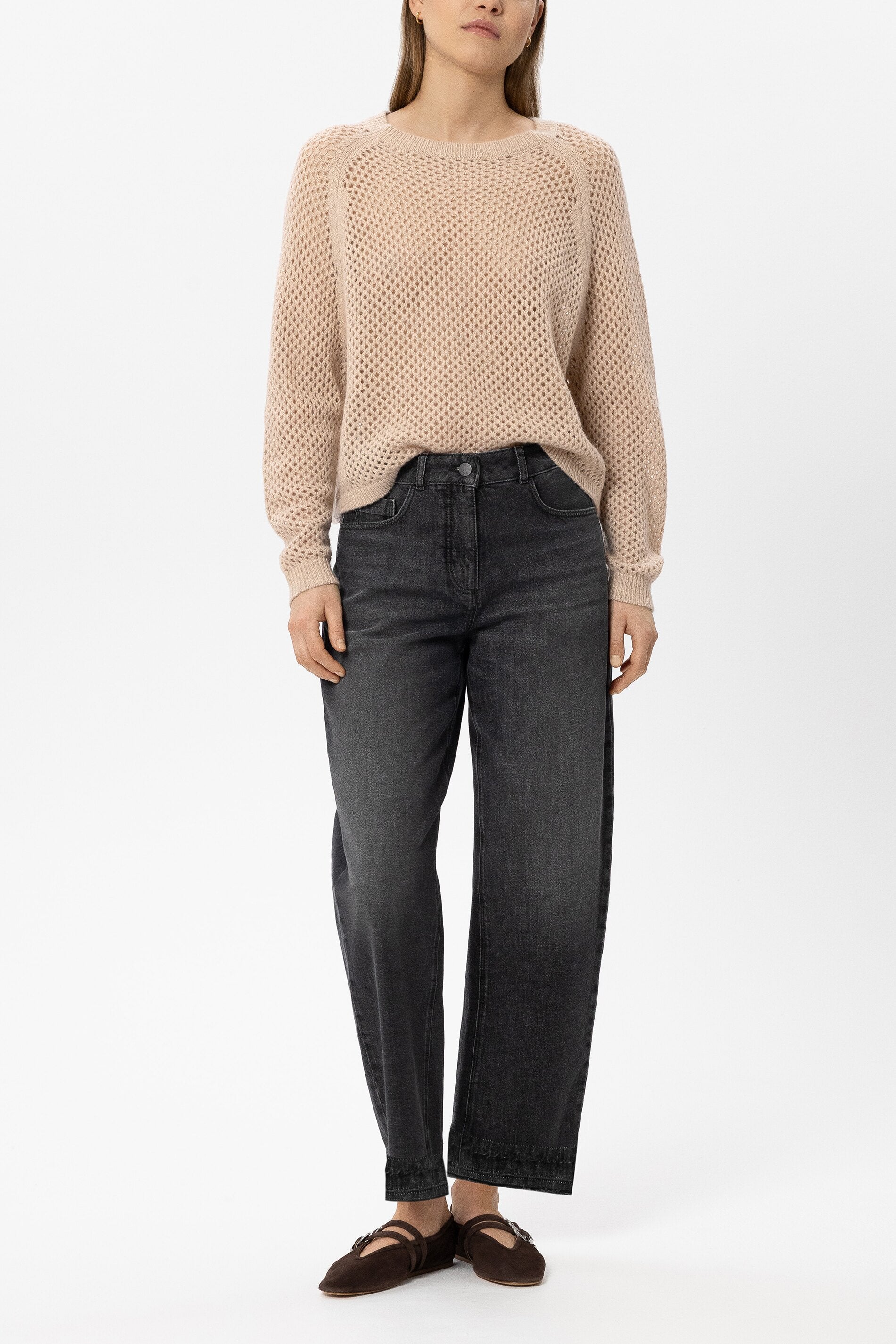 Pullover aus Kaschmir-Mix - cappuccino - Standard | Model Front